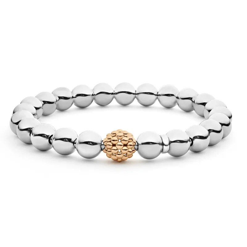 Signature Caviar Stretch Rose Gold Bead Bracelet sold by LAGOS