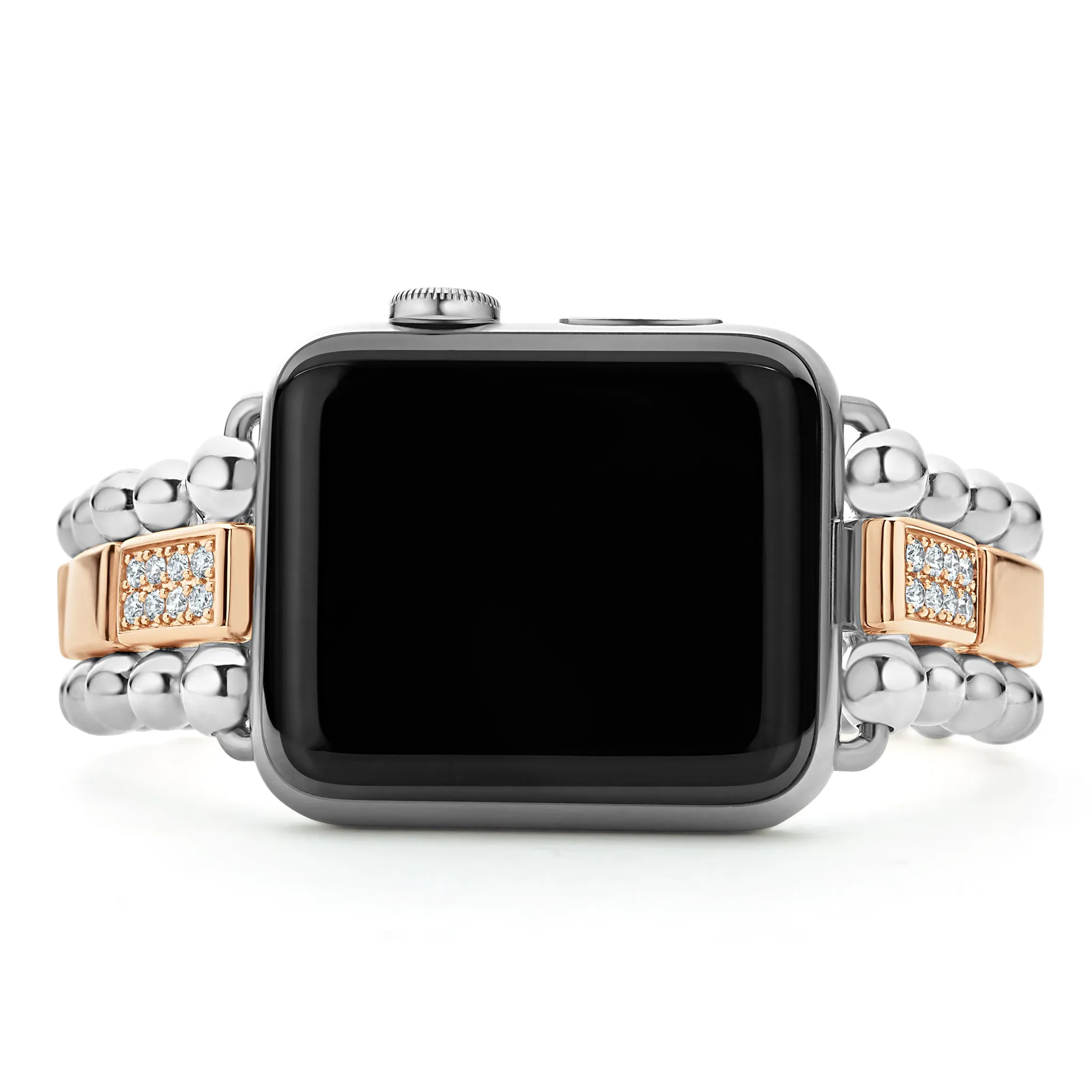 Smart Caviar 18K Rose Gold and Sterling Silver Single Diamond Watch Bracelet-38-45mm sold by LAGOS product image thumbnail 4