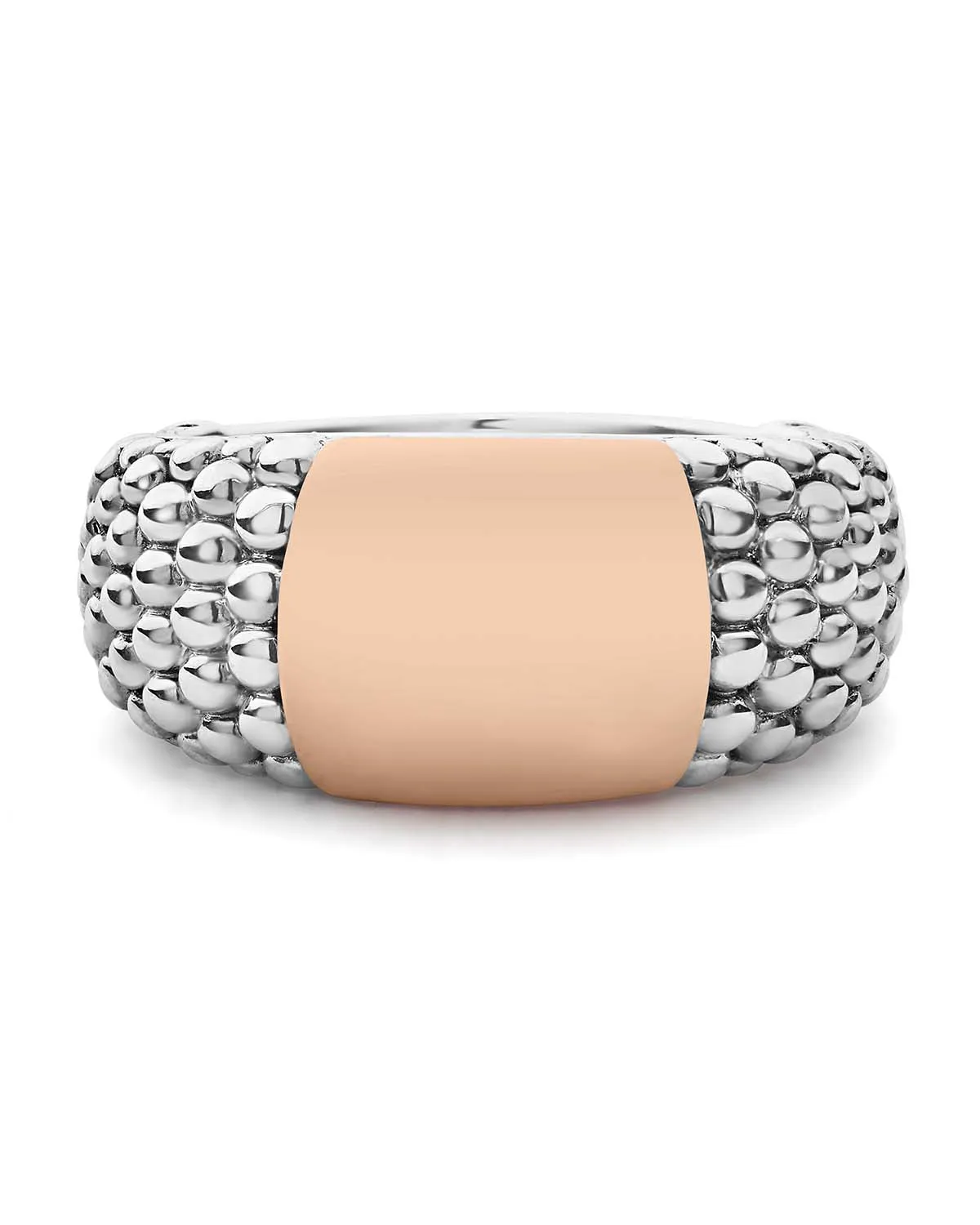 High Bar Rose Gold Station Caviar Ring sold by LAGOS product image thumbnail 3