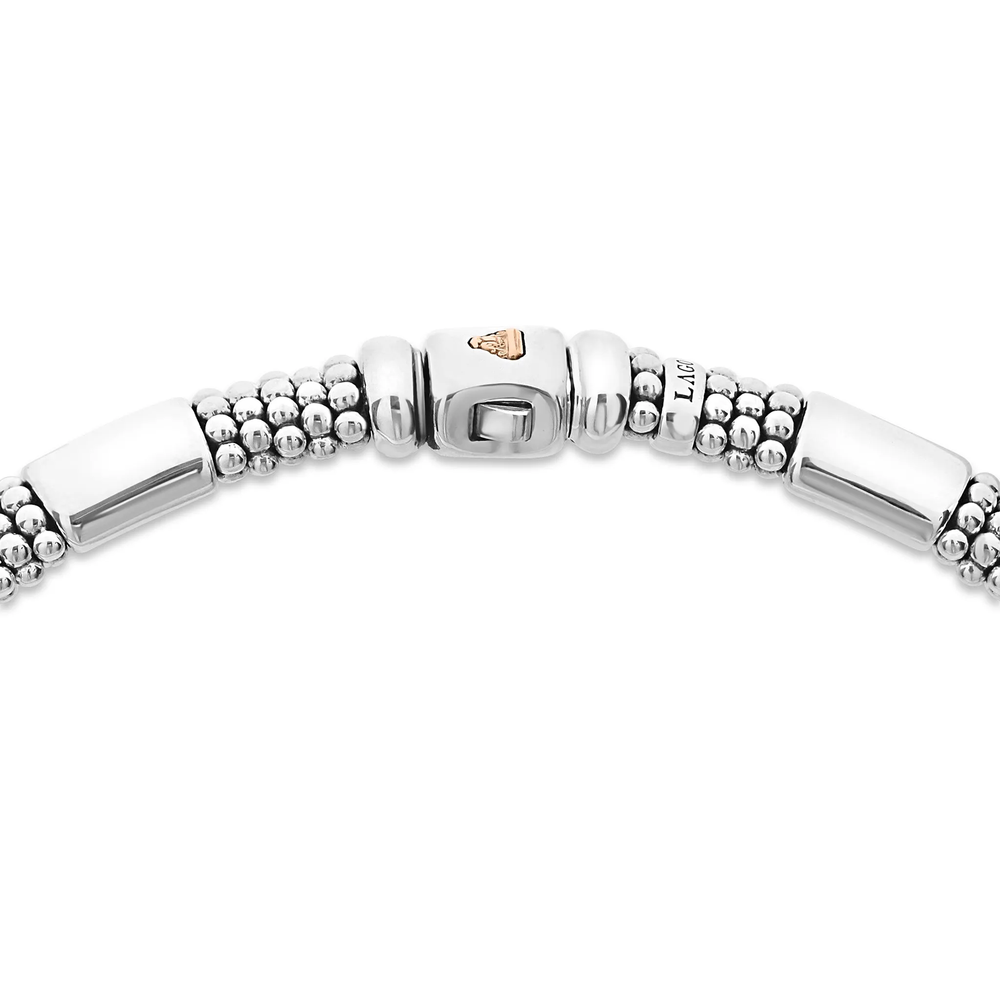 High Bar Rose Gold Station Caviar Necklace | 12mm sold by LAGOS product image thumbnail 4