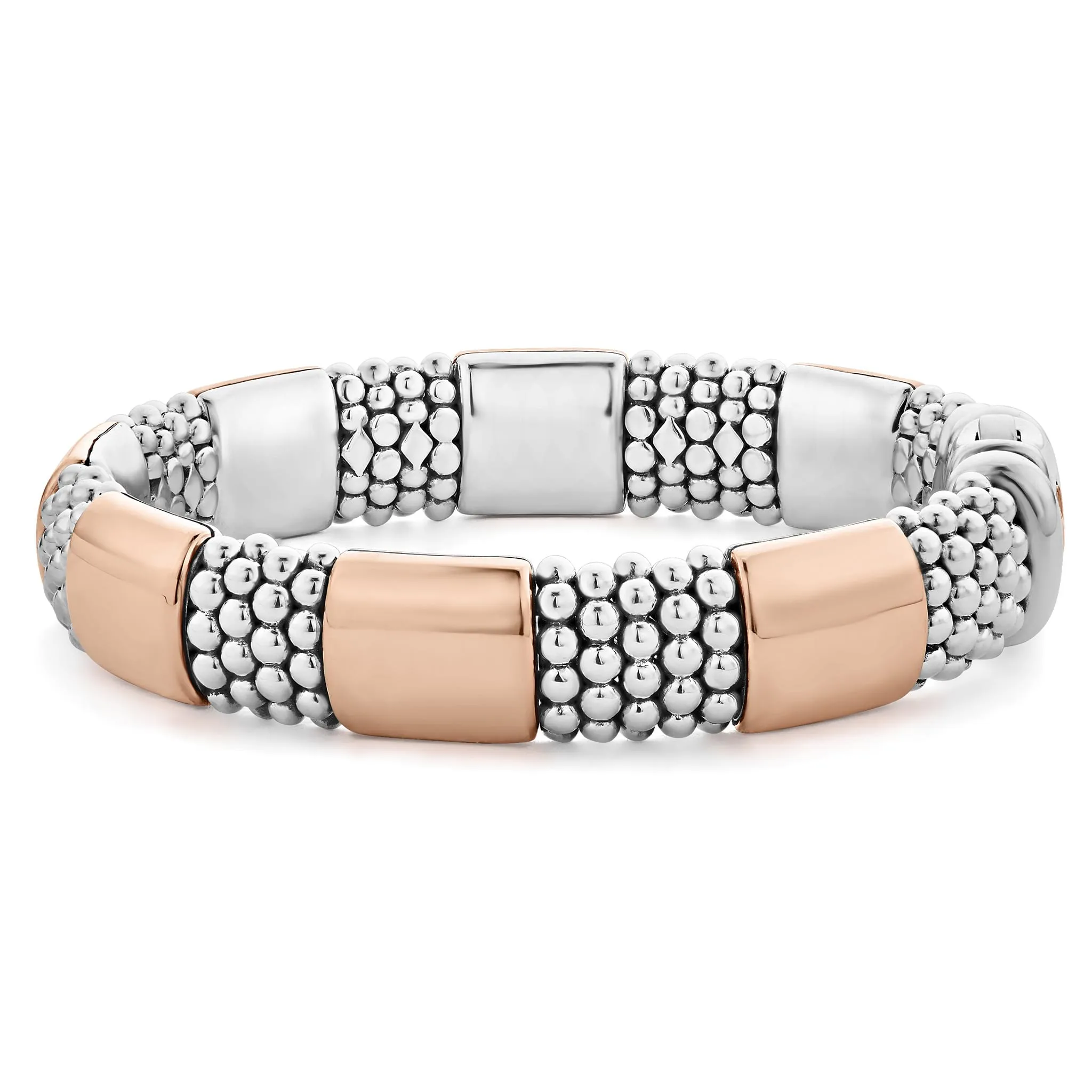 High Bar Rose Gold Station Caviar Bracelet | 12mm sold by LAGOS product image thumbnail 4