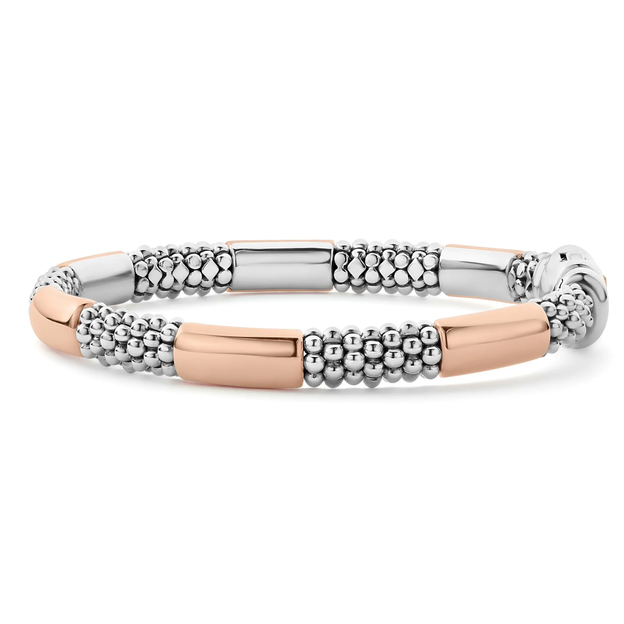 High Bar Rose Gold Station Caviar Bracelet | 6mm sold by LAGOS product image thumbnail 4