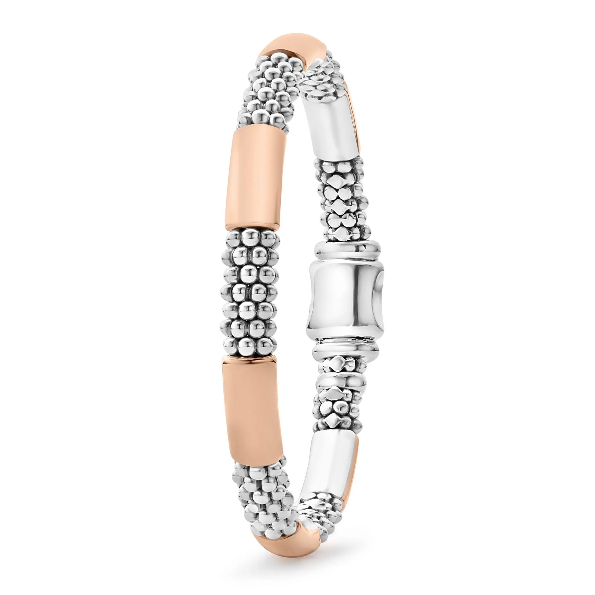 High Bar Rose Gold Station Caviar Bracelet | 6mm sold by LAGOS product image thumbnail 3