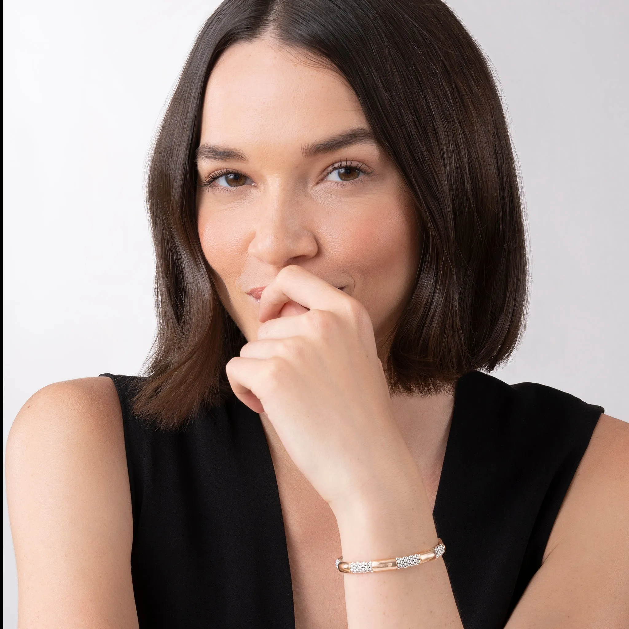 High Bar Rose Gold Station Caviar Bracelet | 6mm sold by LAGOS product image thumbnail 2