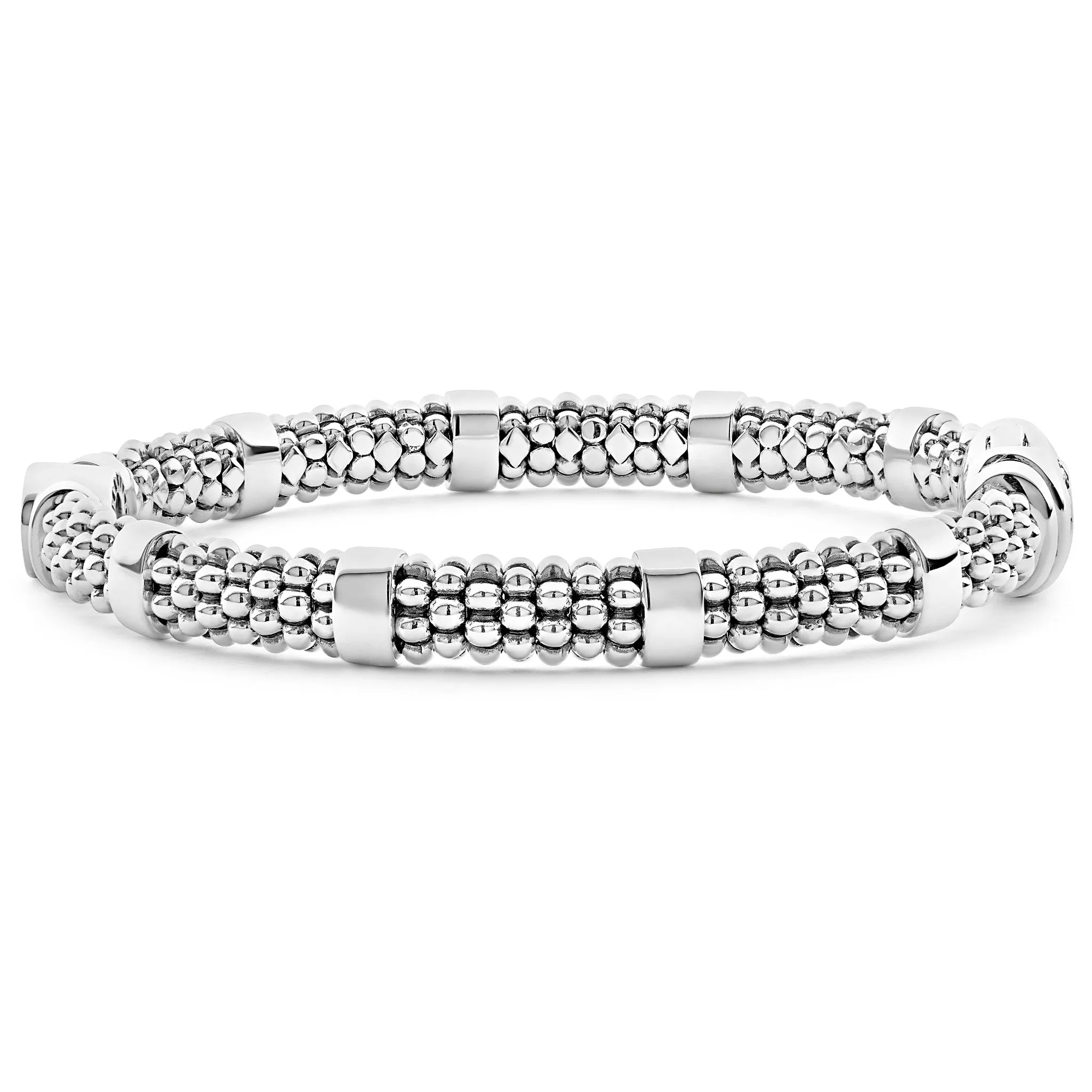 Caviar Spark Small Single Station Diamond Circle Caviar Bracelet | 6mm sold by LAGOS product image thumbnail 4