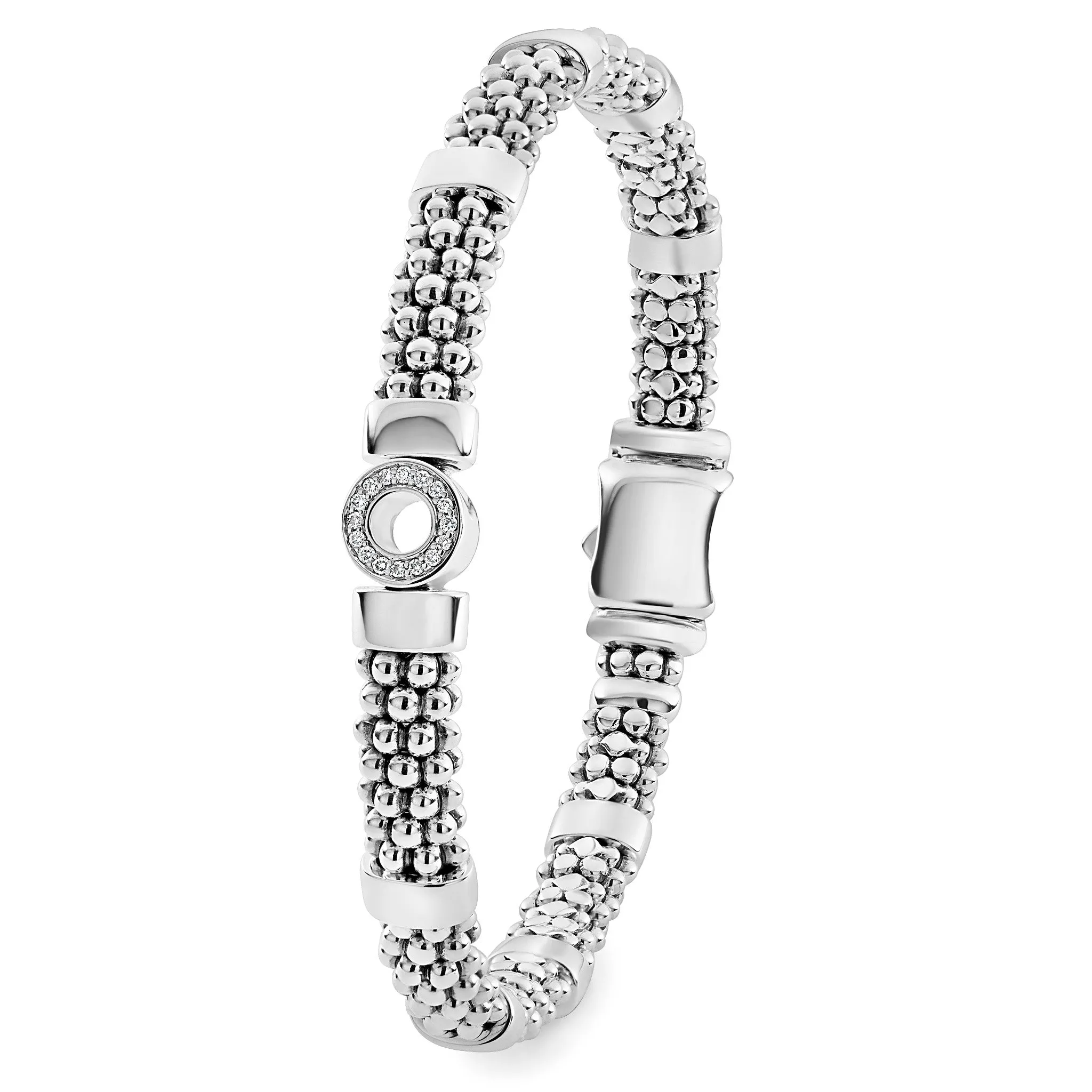 Caviar Spark Small Single Station Diamond Circle Caviar Bracelet | 6mm sold by LAGOS product image thumbnail 3
