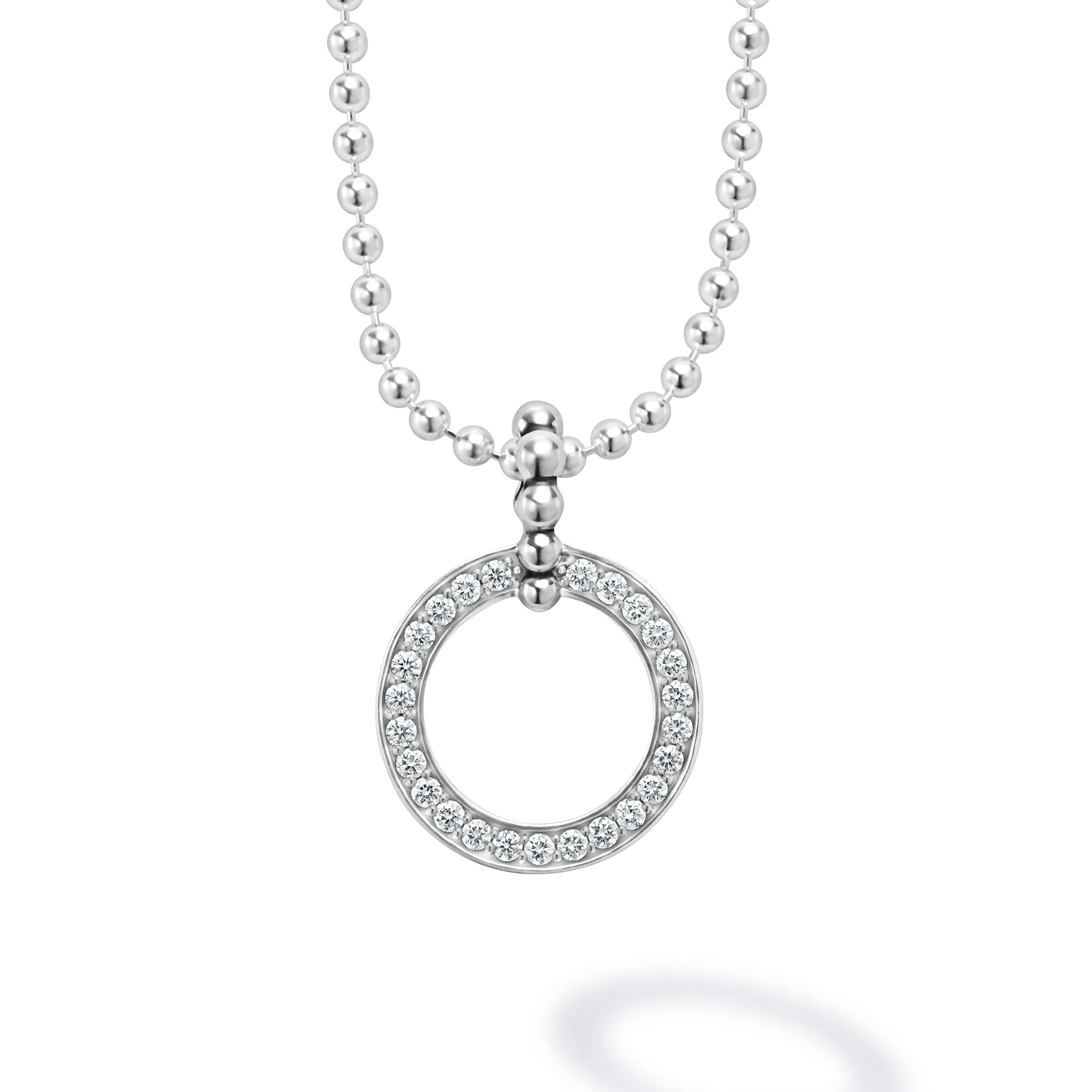 Caviar Spark Circle Diamond Pendant Necklace sold by LAGOS