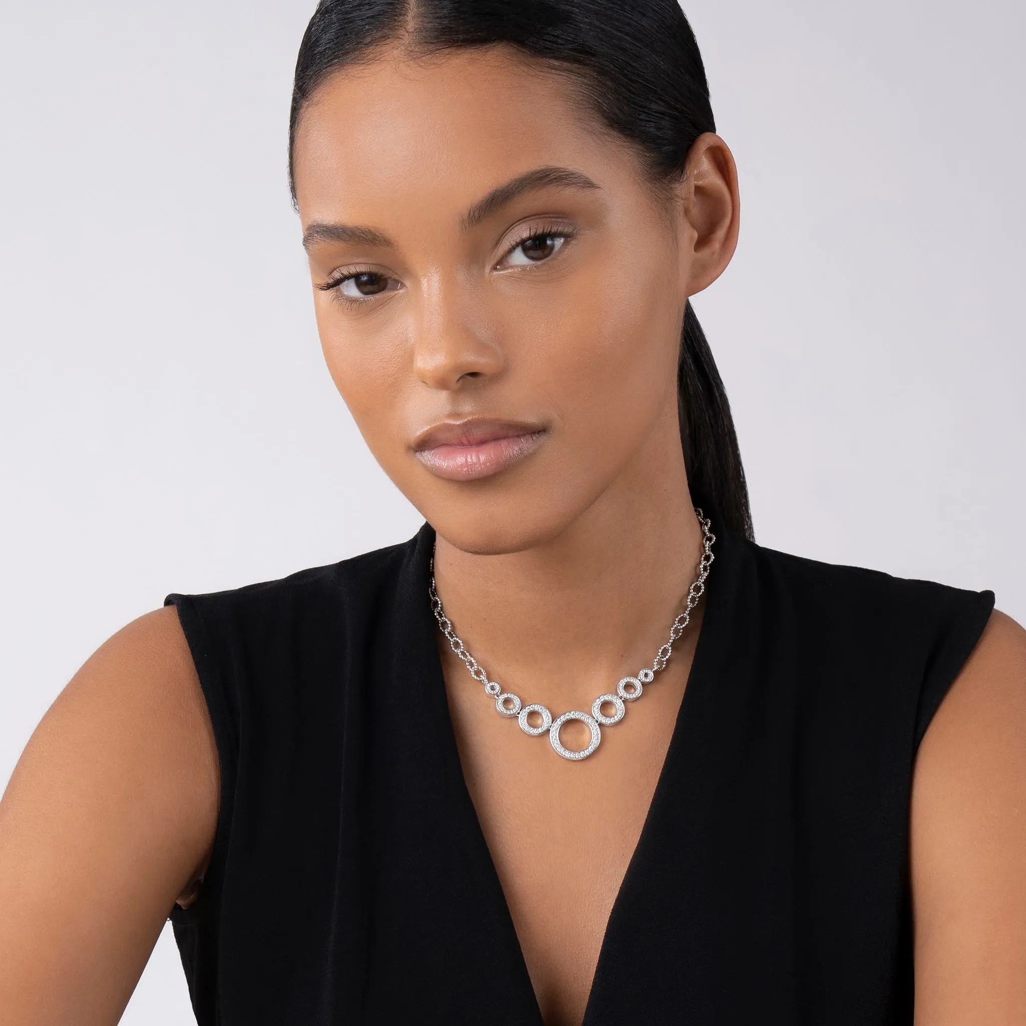 Caviar Spark Seven Circle Diamond Link Necklace sold by LAGOS product image thumbnail 2