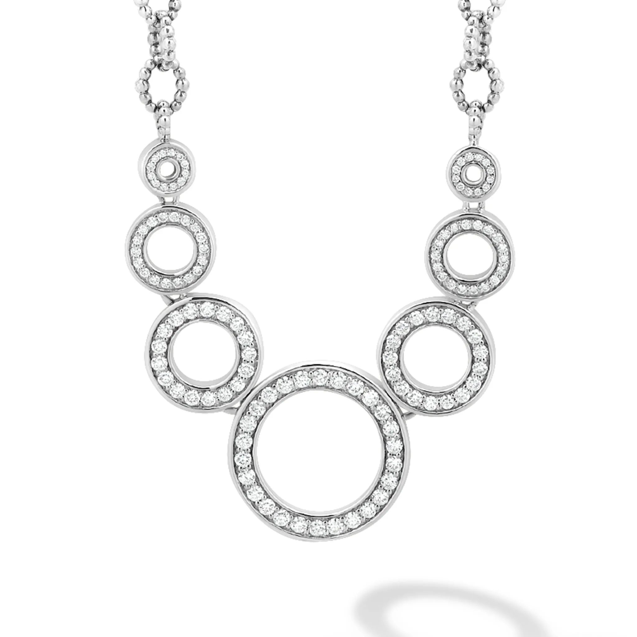 Caviar Spark Seven Circle Diamond Link Necklace sold by LAGOS