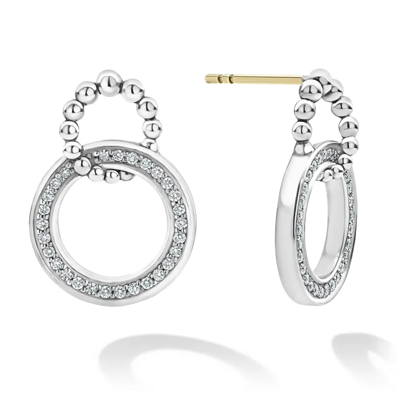 Caviar Spark Double Circle Diamond Caviar Earrings sold by LAGOS