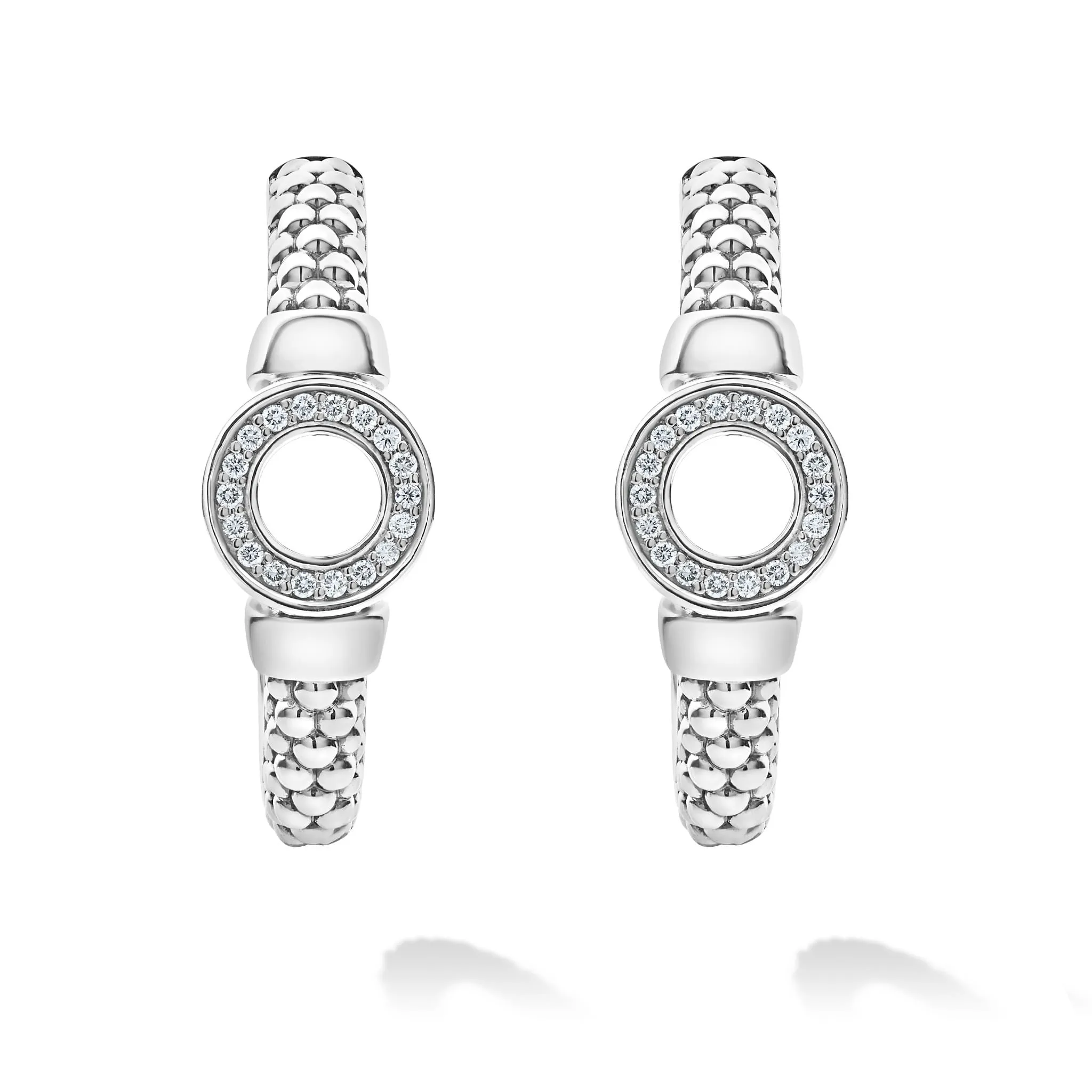 Caviar Spark Diamond Circle Half Hoop Earrings sold by LAGOS product image thumbnail 4