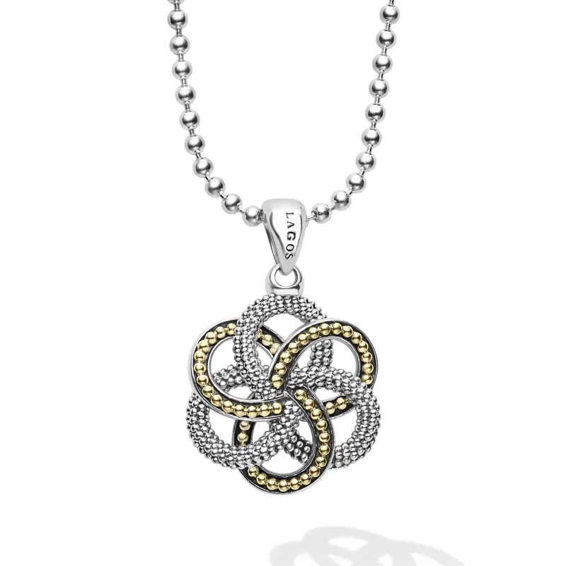 Love Knot Large Two-Tone Pendant Necklace sold by LAGOS