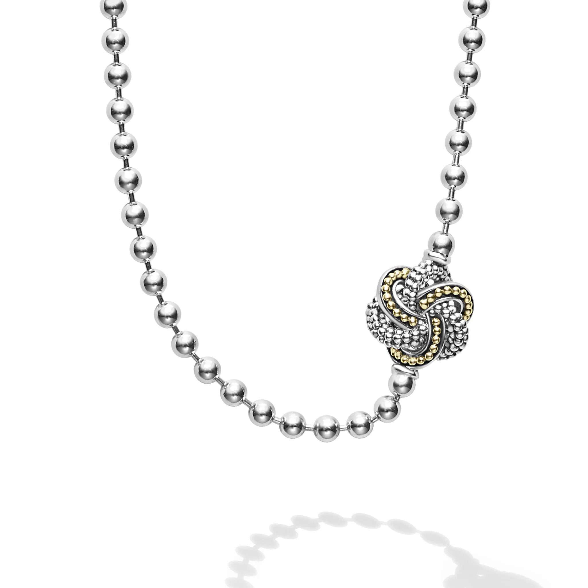 Love Knot Five Station Two-Tone Love Knot Necklace sold by LAGOS