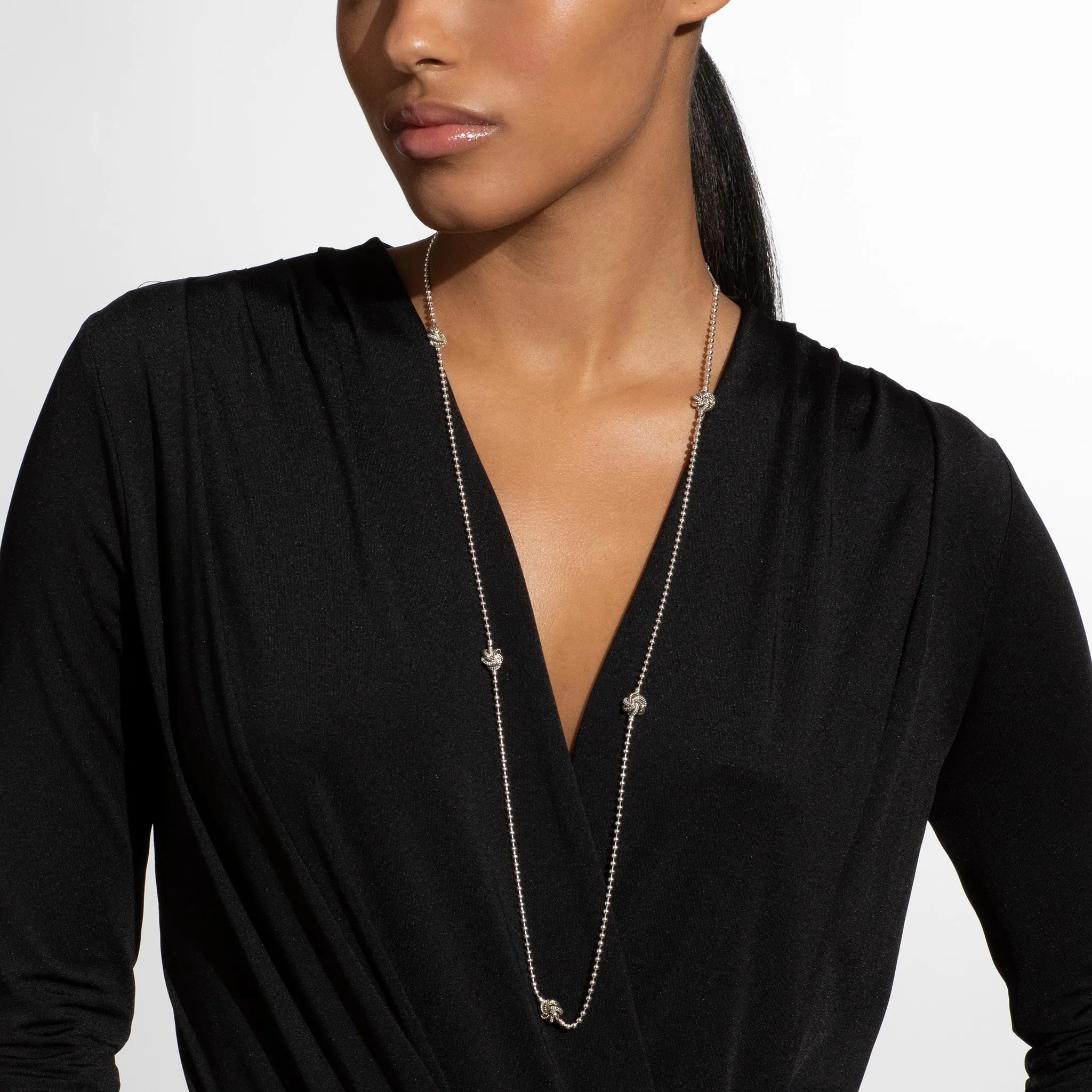 Love Knot Five Station Two-Tone Love Knot Necklace sold by LAGOS product image thumbnail 2