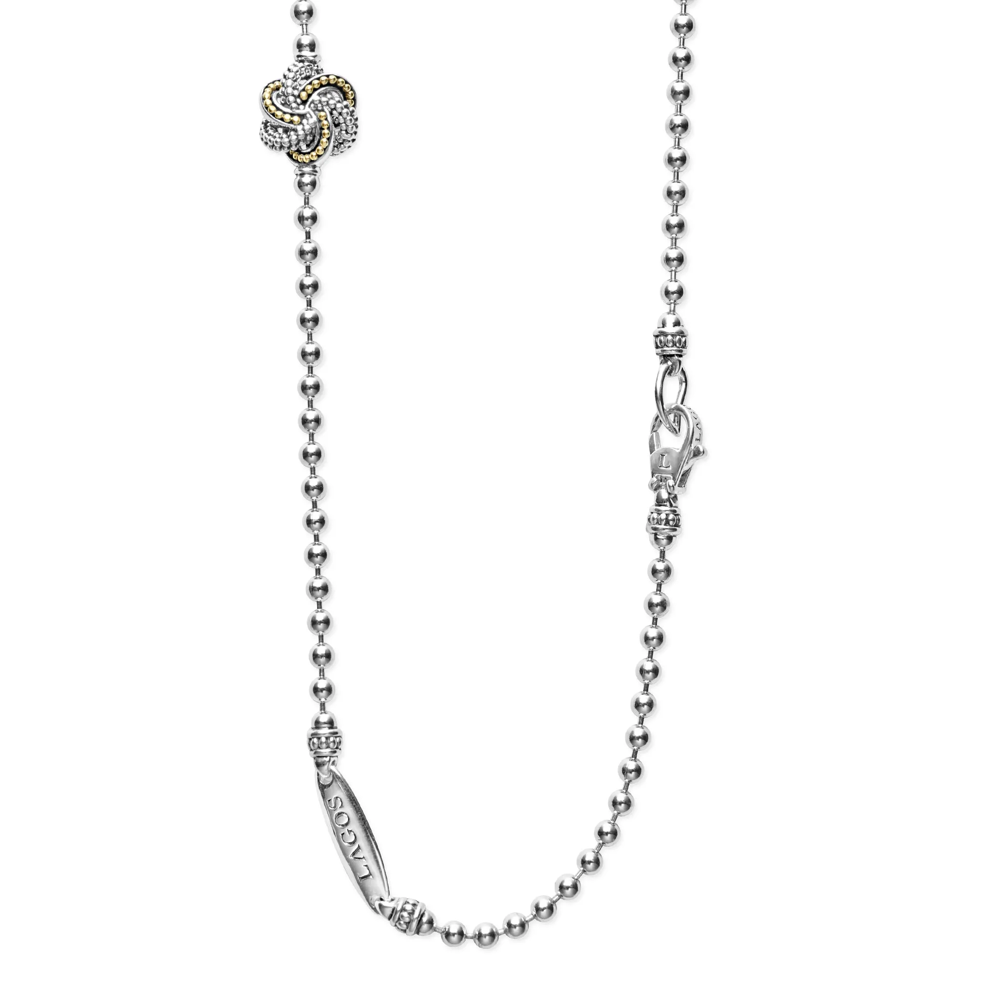 Love Knot Five Station Two-Tone Love Knot Necklace sold by LAGOS product image thumbnail 5