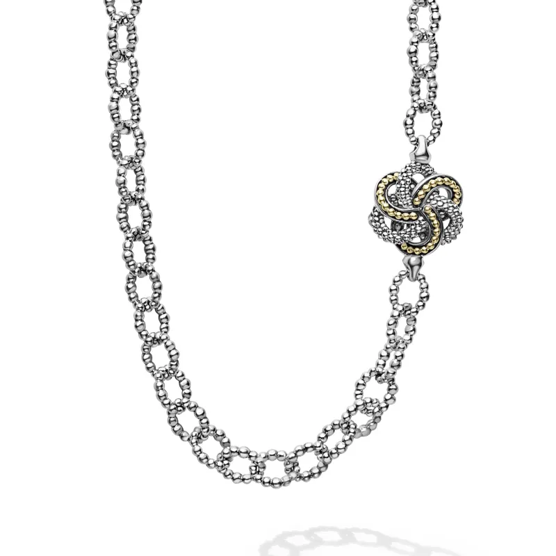 Love Knot Four Station Two-Tone Love Knot Necklace sold by LAGOS