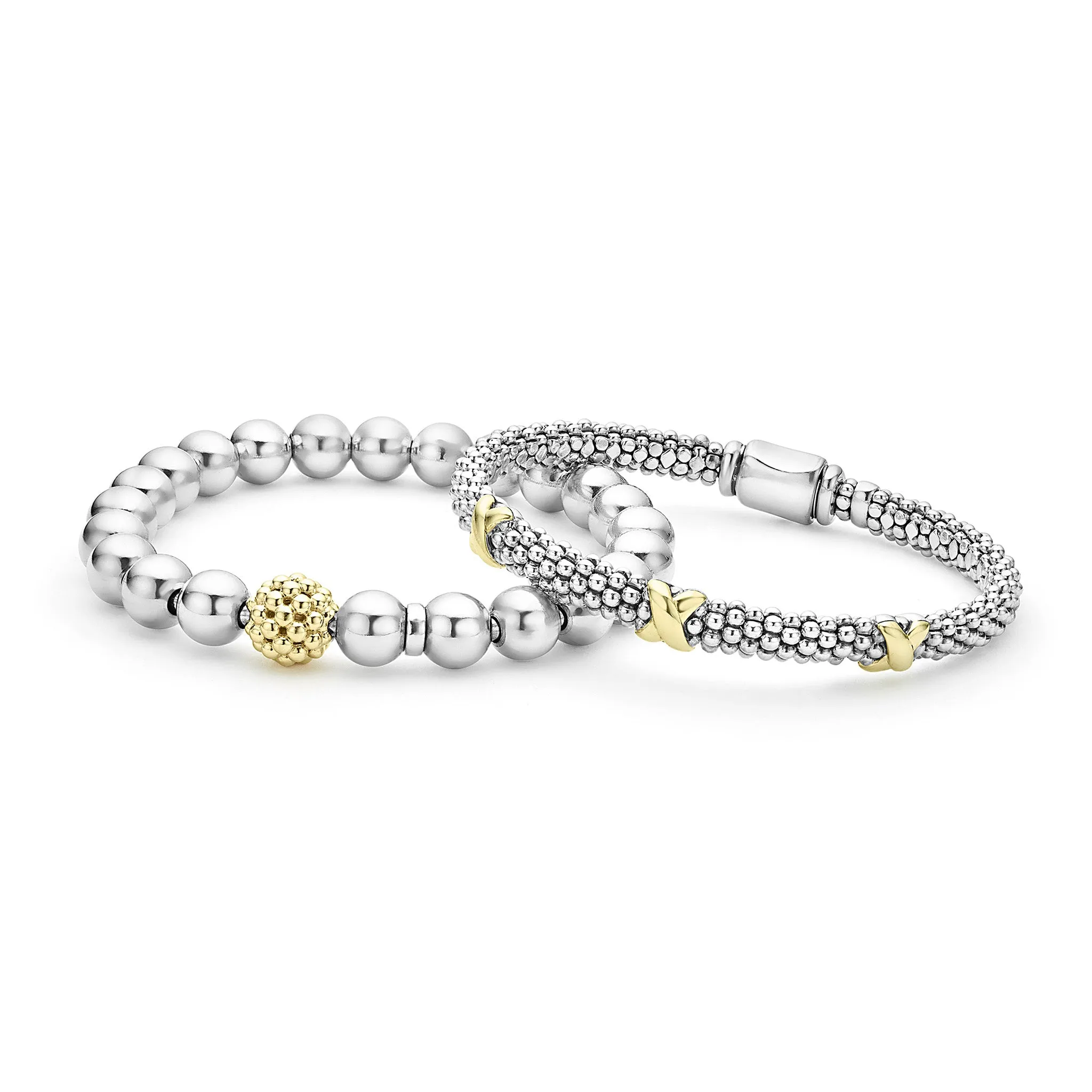 Signature Caviar Two-Tone Caviar Bracelet Gift Set sold by LAGOS