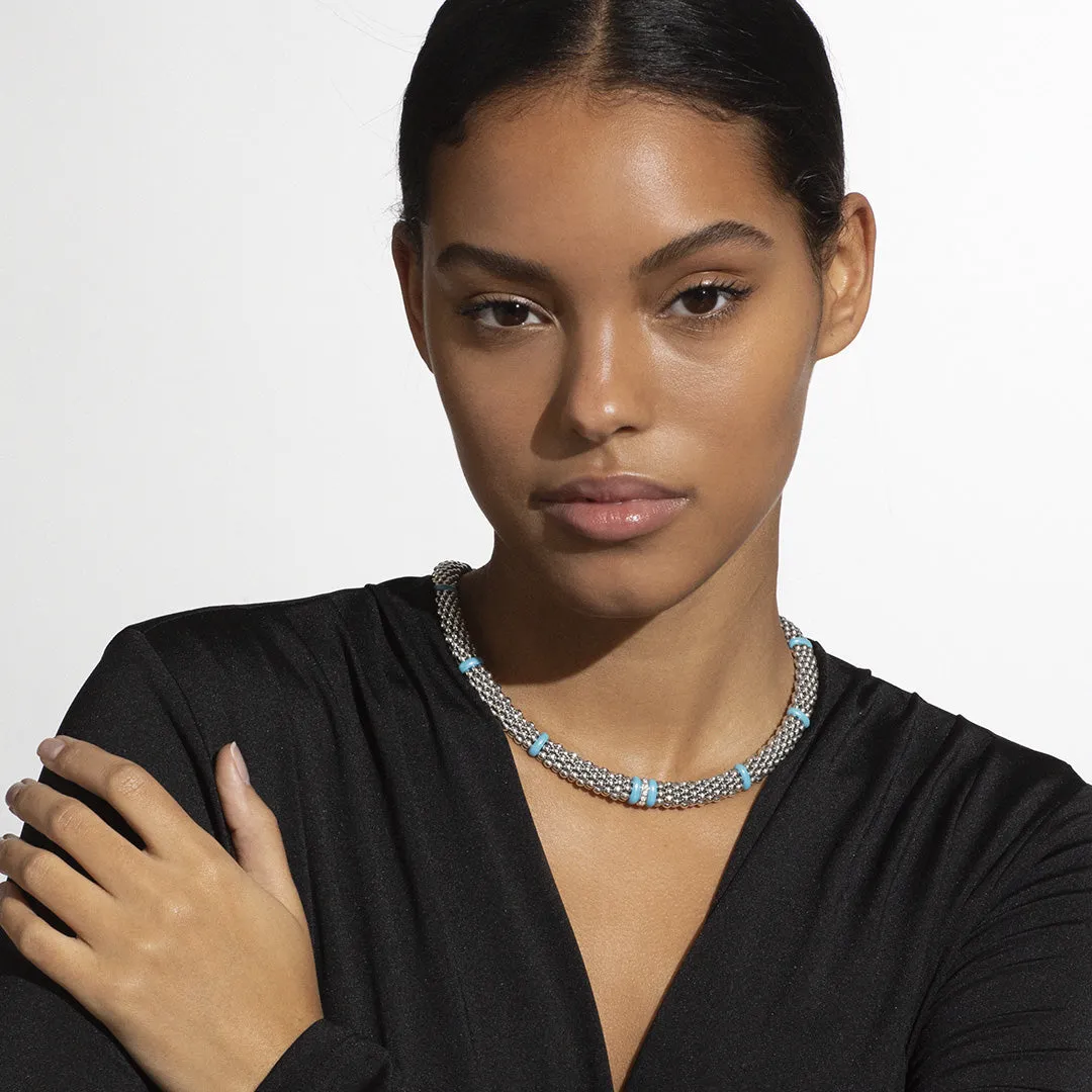 Blue Caviar Blue Single Station Diamond Caviar Necklace sold by LAGOS product image thumbnail 2