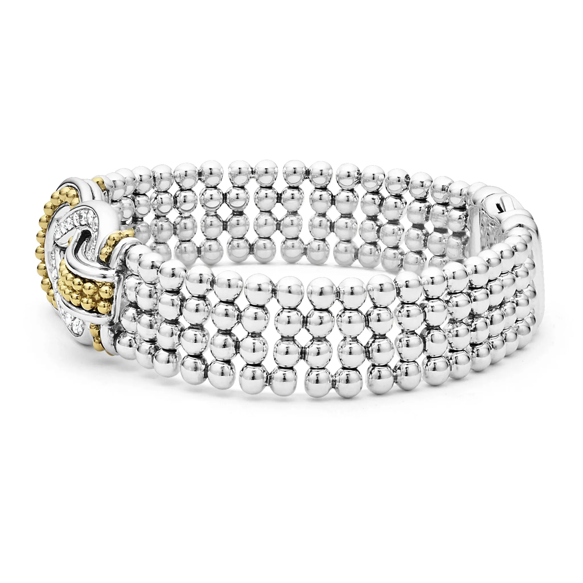 Newport Two-Tone Knot Diamond Statement Bracelet sold by LAGOS product image thumbnail 3