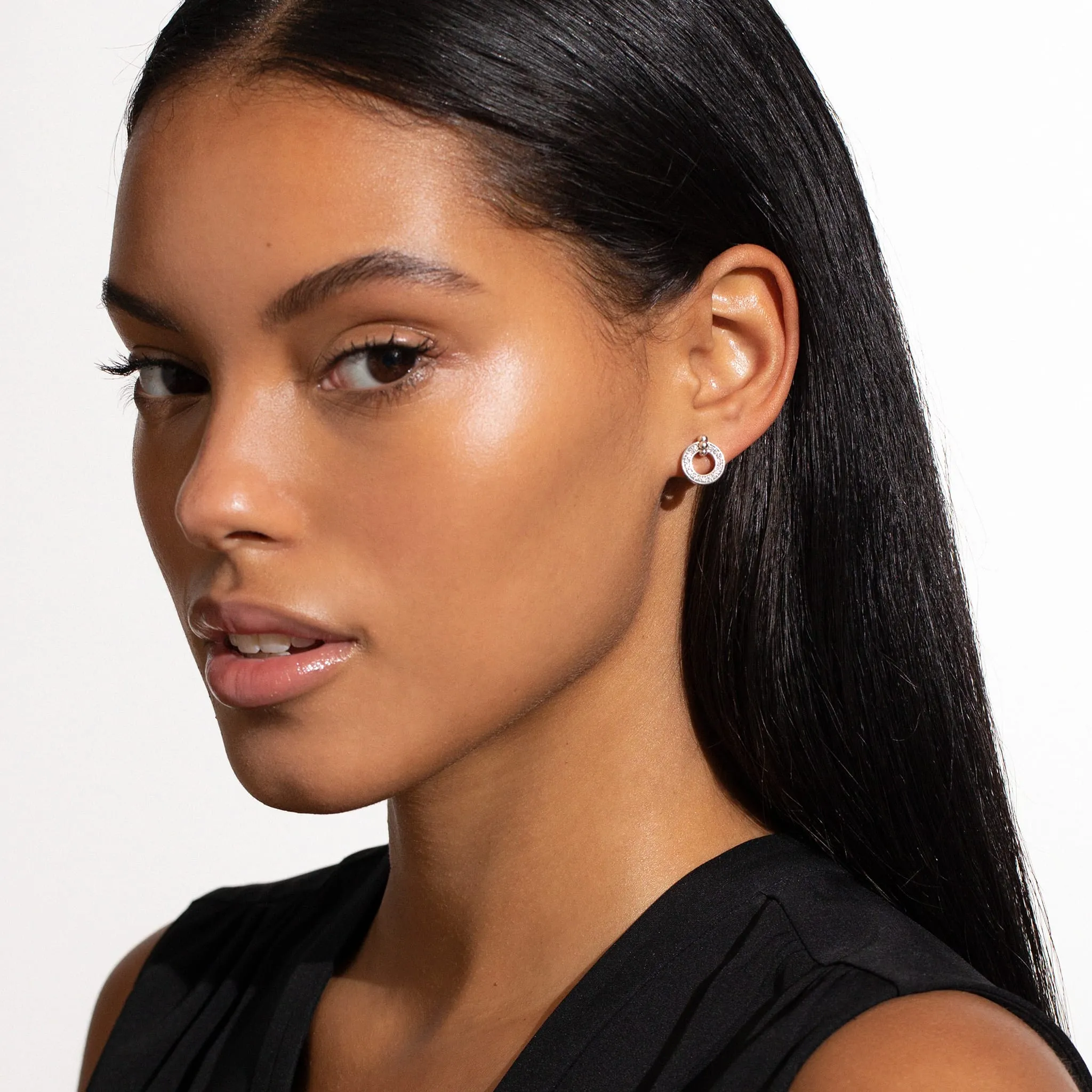 Caviar Spark Circle Diamond Stud Earrings sold by LAGOS product image thumbnail 2