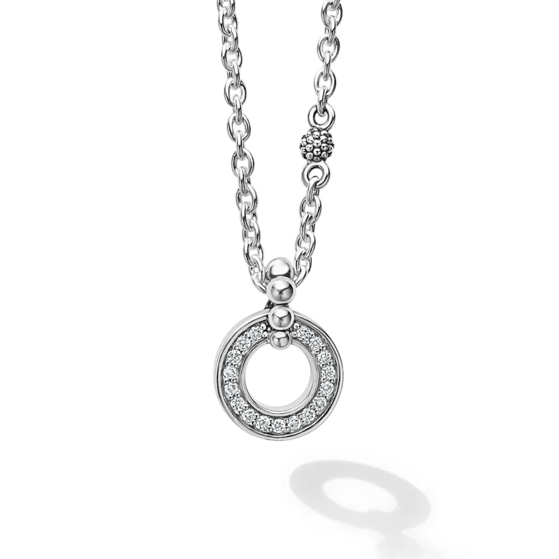 Caviar Spark Diamond Circle Pendant Necklace sold by LAGOS