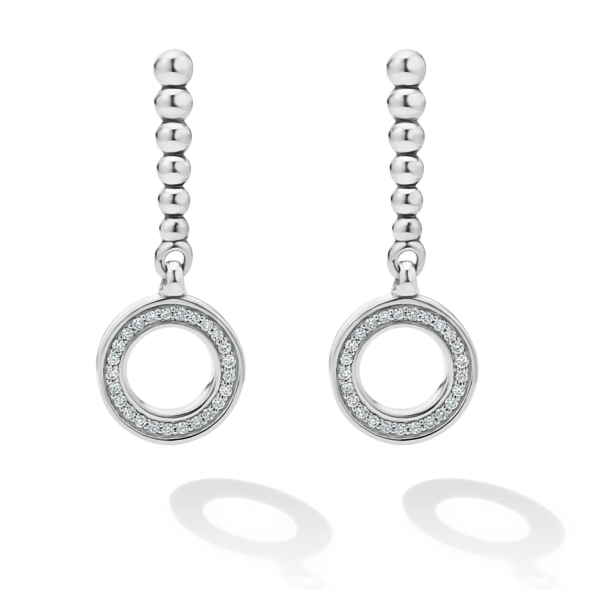 Caviar Spark Drop Circle Diamond Earrings sold by LAGOS product image thumbnail 3