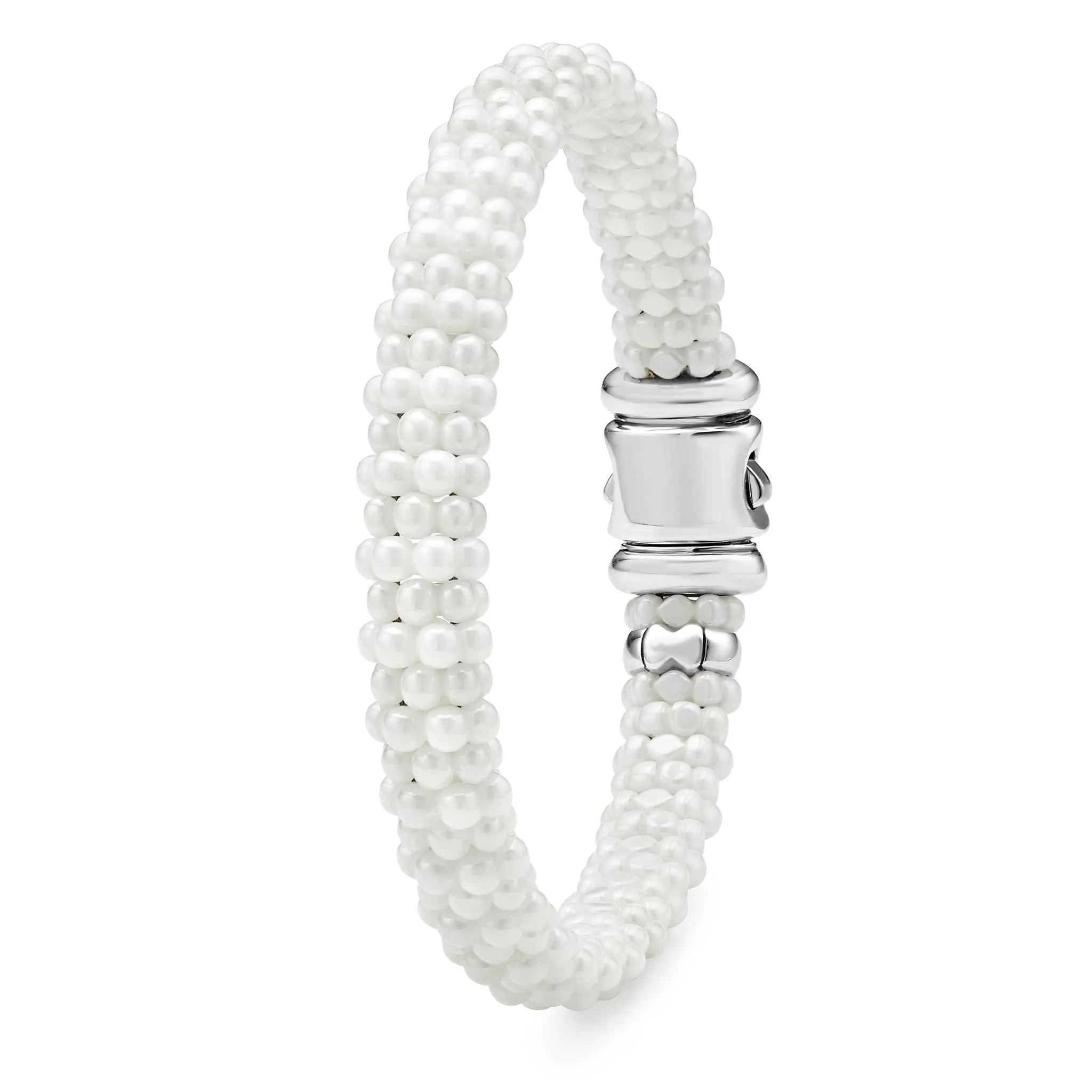 White Caviar White Ceramic Beaded Bracelet | 9mm sold by LAGOS product image thumbnail 3