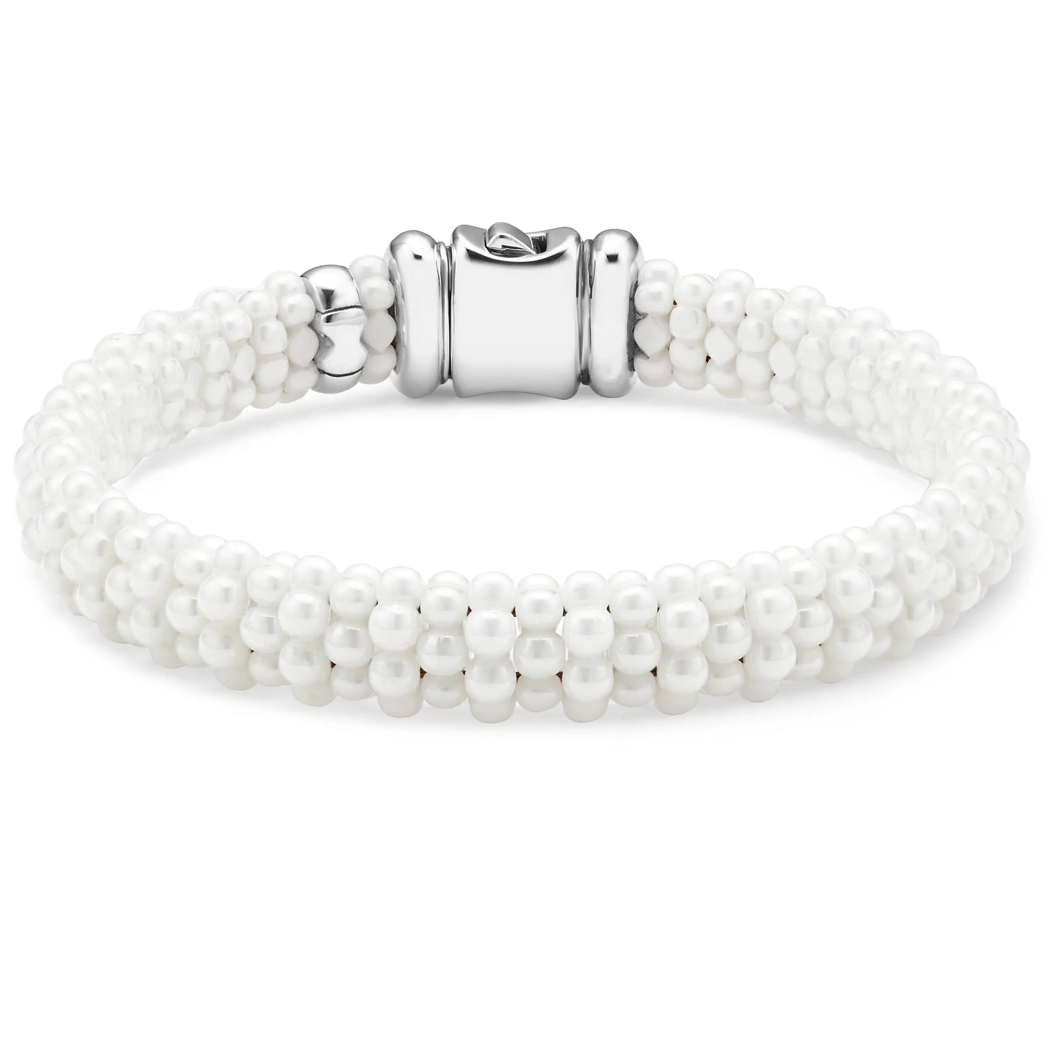 White Caviar White Ceramic Beaded Bracelet | 9mm sold by LAGOS