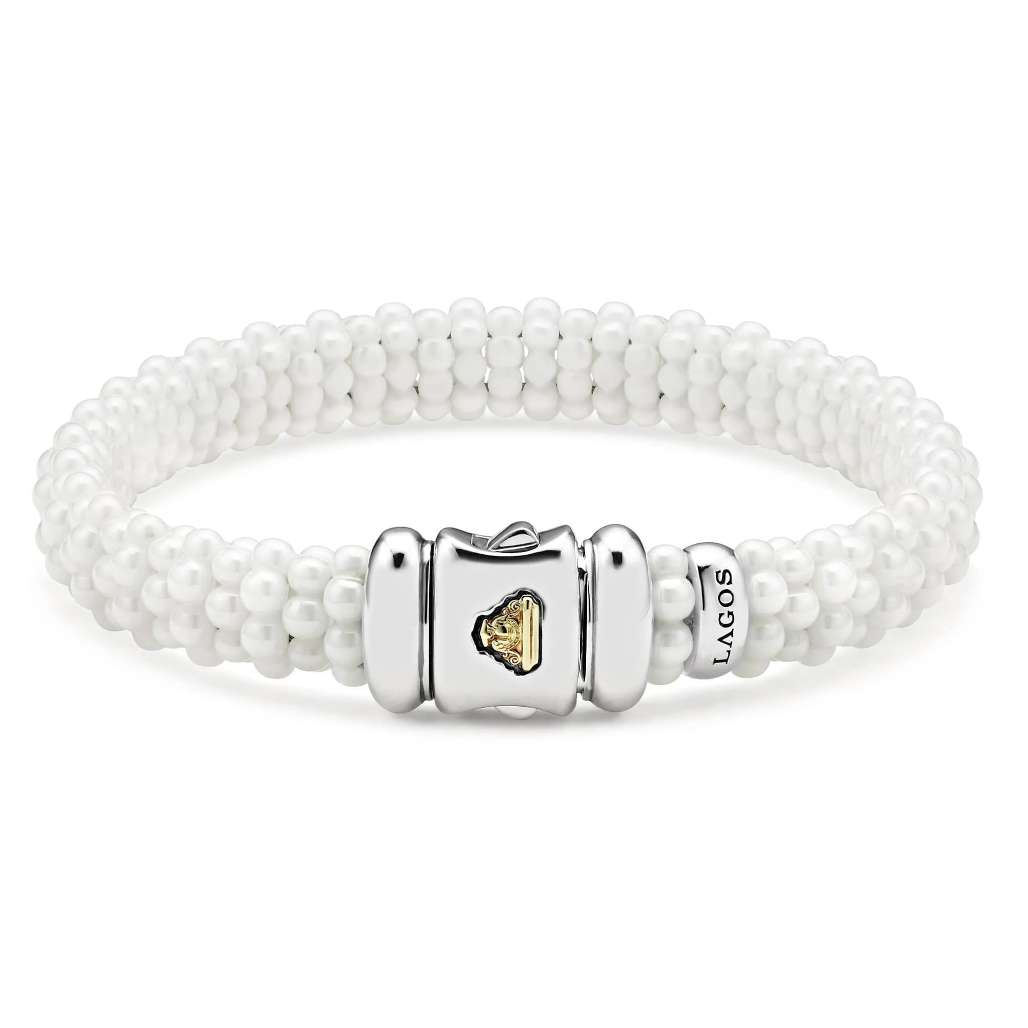 White Caviar White Ceramic Beaded Bracelet | 9mm sold by LAGOS product image thumbnail 5