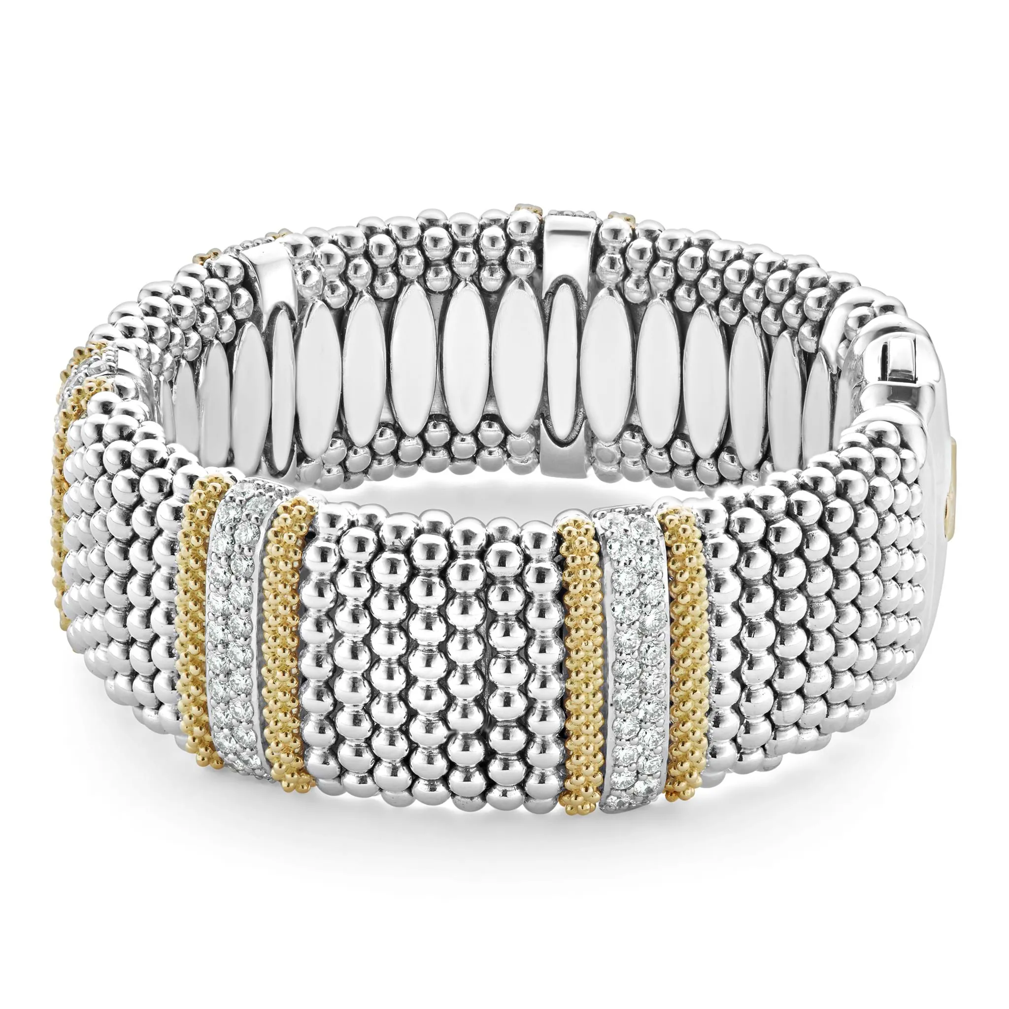 Caviar Lux Five Station Diamond Caviar Bracelet | 23mm sold by LAGOS product image thumbnail 5