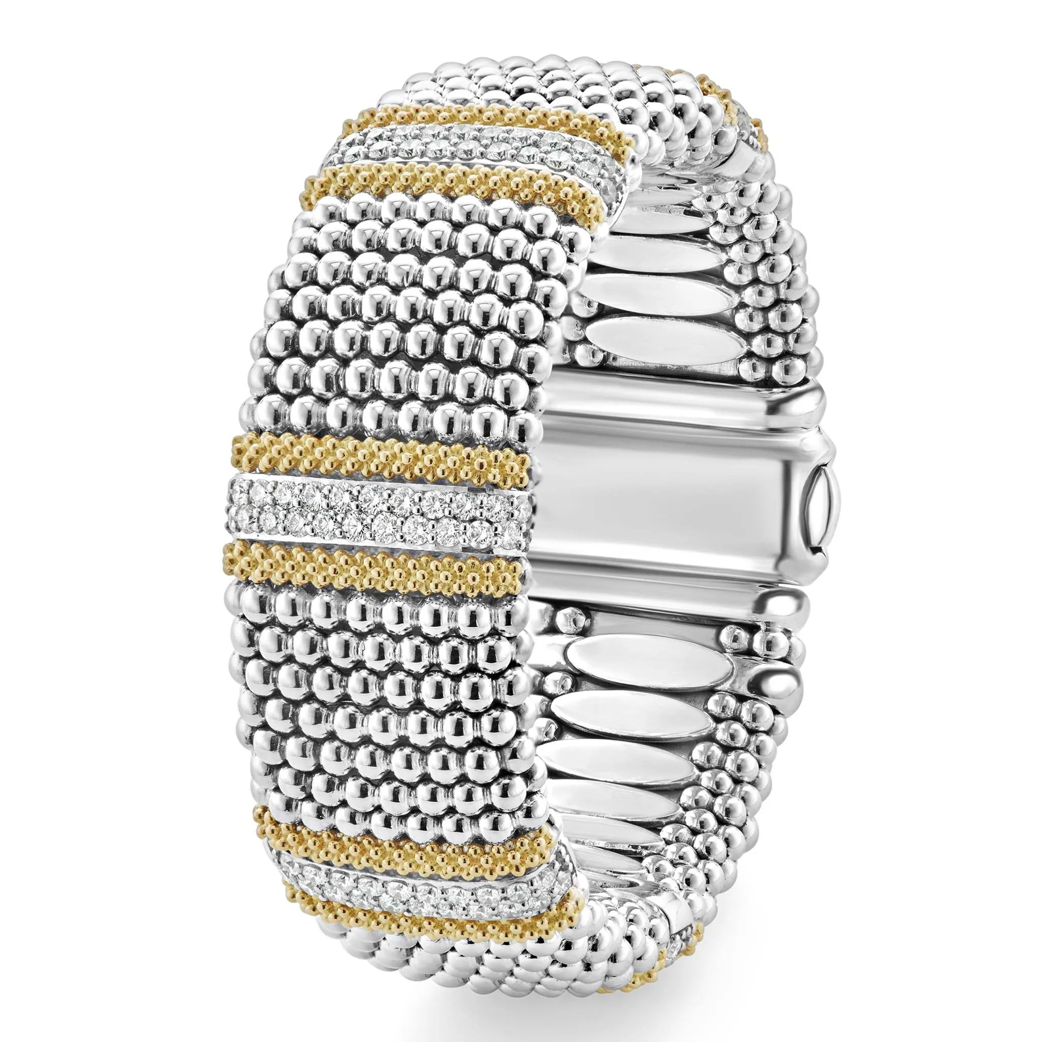 Caviar Lux Five Station Diamond Caviar Bracelet | 23mm sold by LAGOS product image thumbnail 4