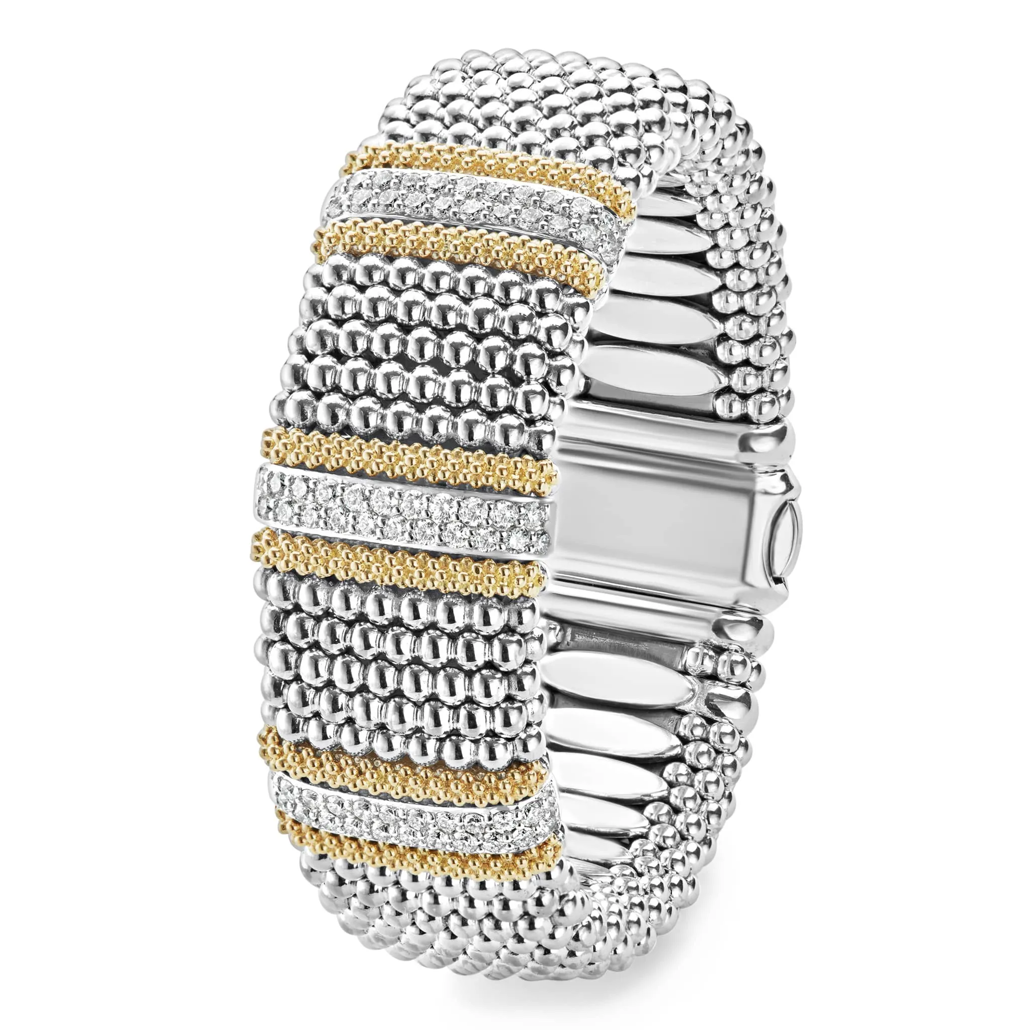 Caviar Lux Three Station Diamond Caviar Bracelet | 23mm sold by LAGOS product image thumbnail 3