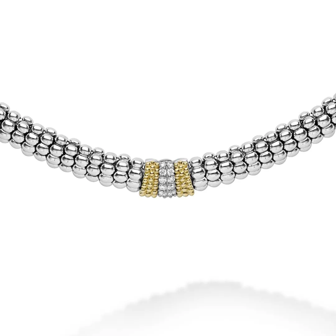 Caviar Lux Single Station Diamond Caviar Necklace sold by LAGOS