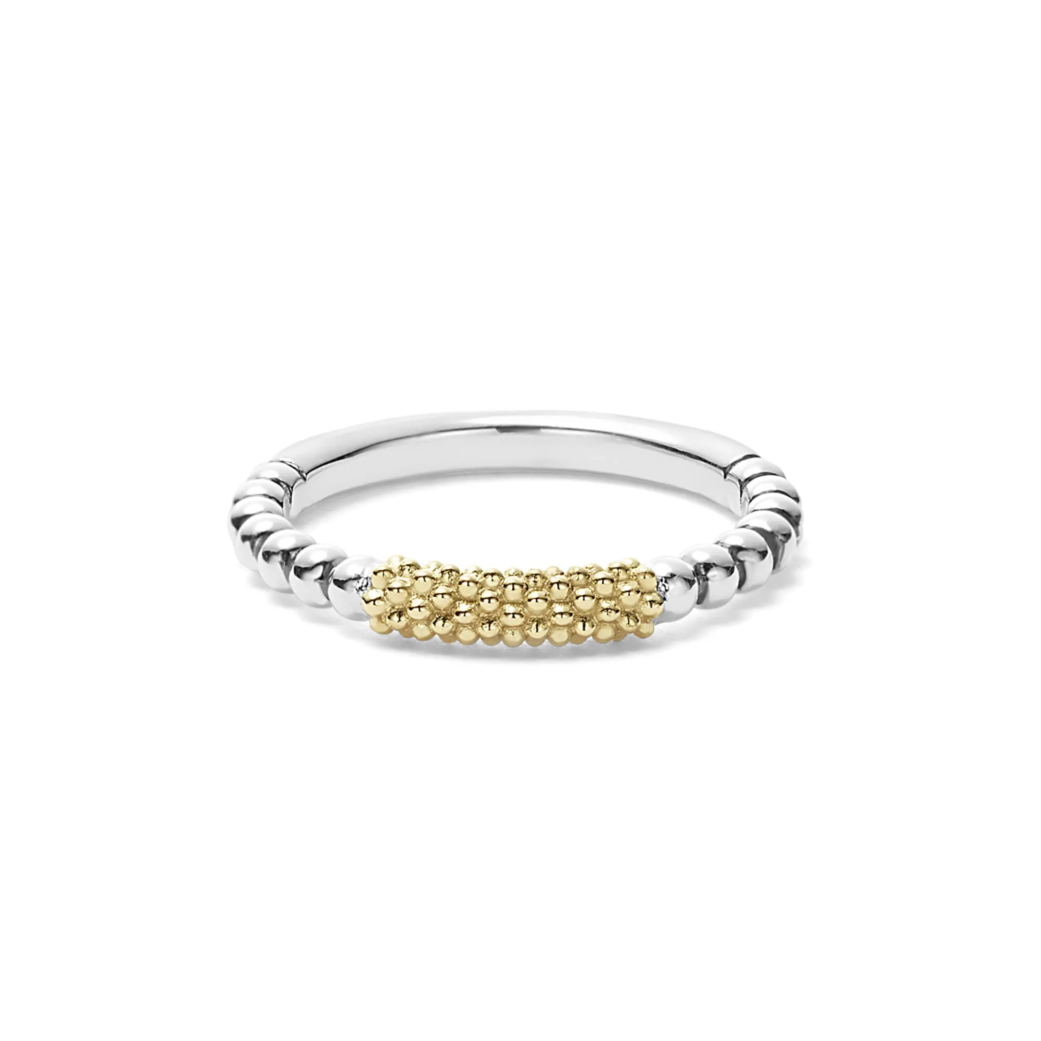 Caviar Icon Two-Tone Caviar Stacking Ring sold by LAGOS product image thumbnail 3