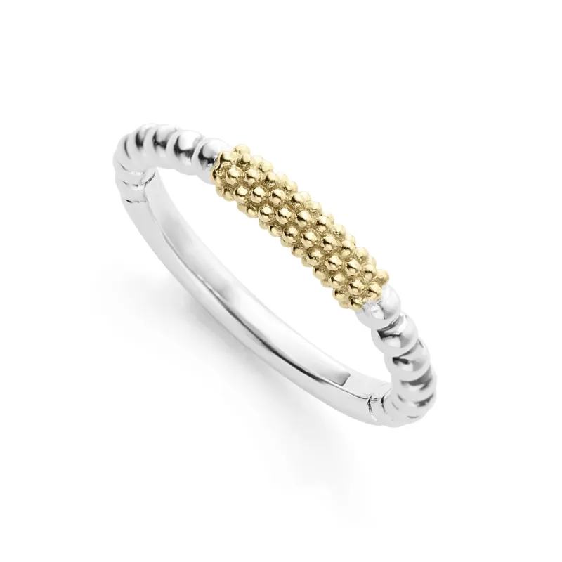 Caviar Icon Two-Tone Caviar Stacking Ring sold by LAGOS