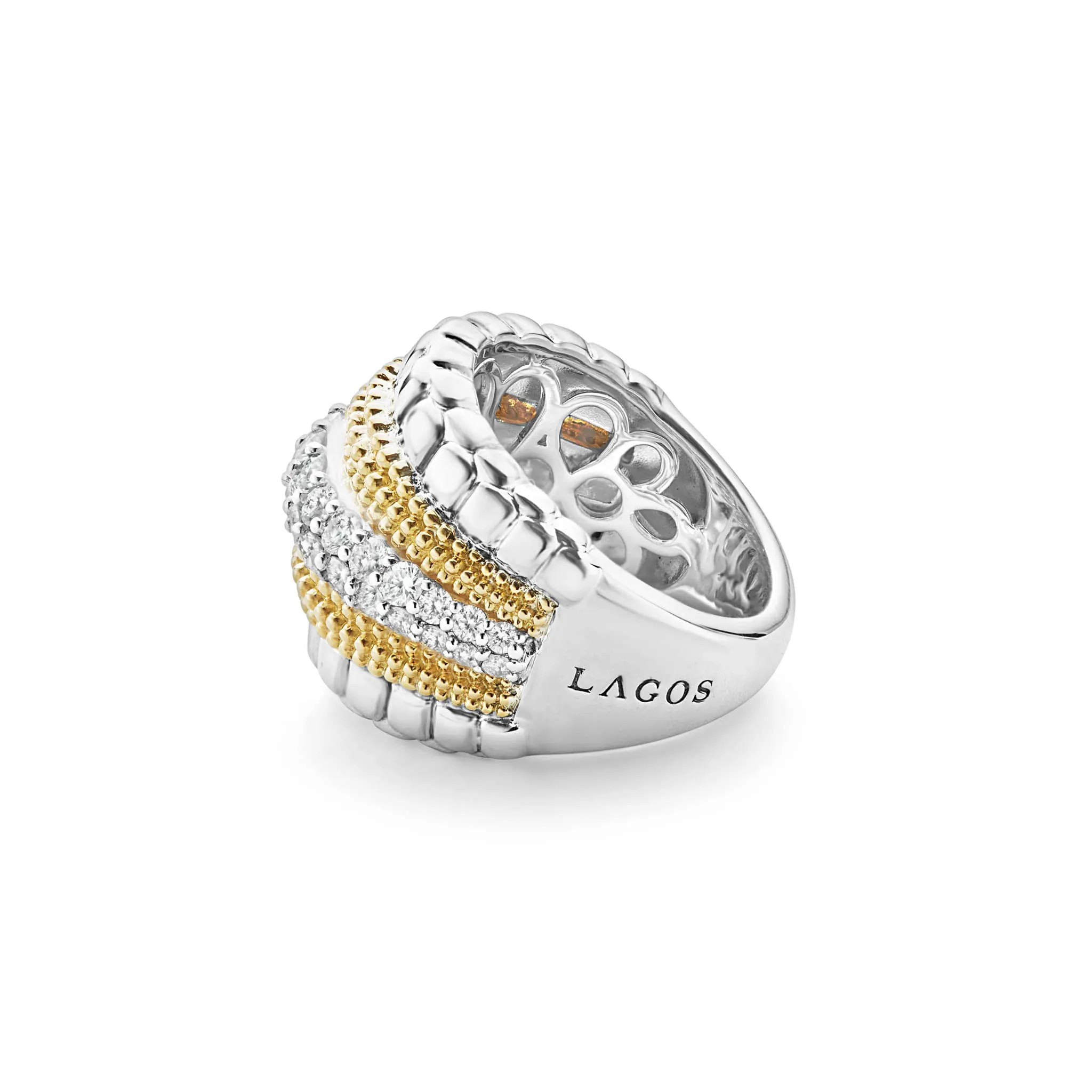 Caviar Lux Small Diamond Statement Ring sold by LAGOS product image thumbnail 4