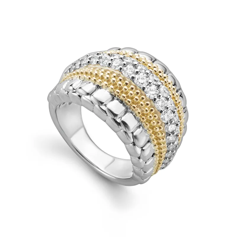 Caviar Lux Small Diamond Statement Ring sold by LAGOS