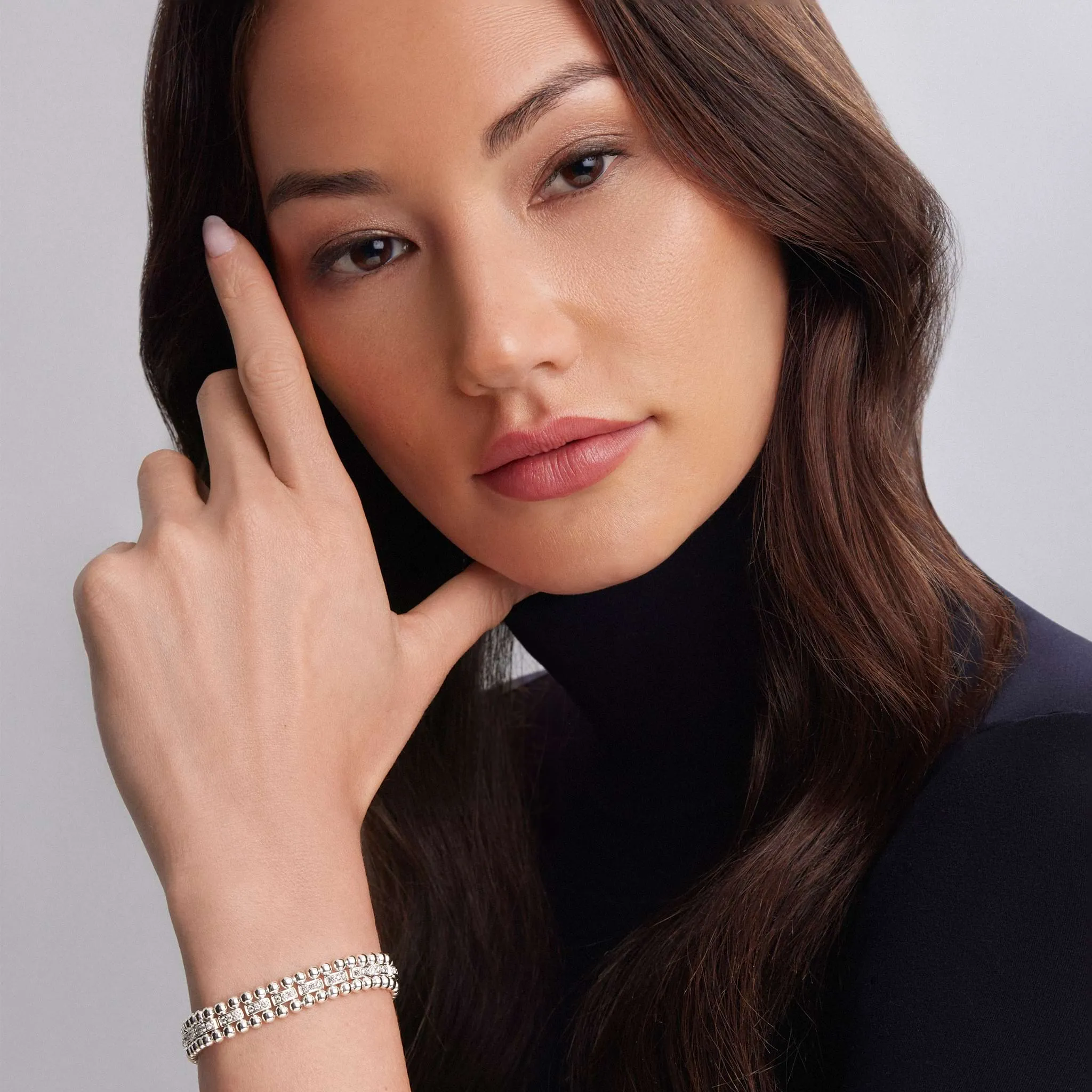 Caviar Spark Diamond Link Bracelet | 9mm sold by LAGOS product image thumbnail 2