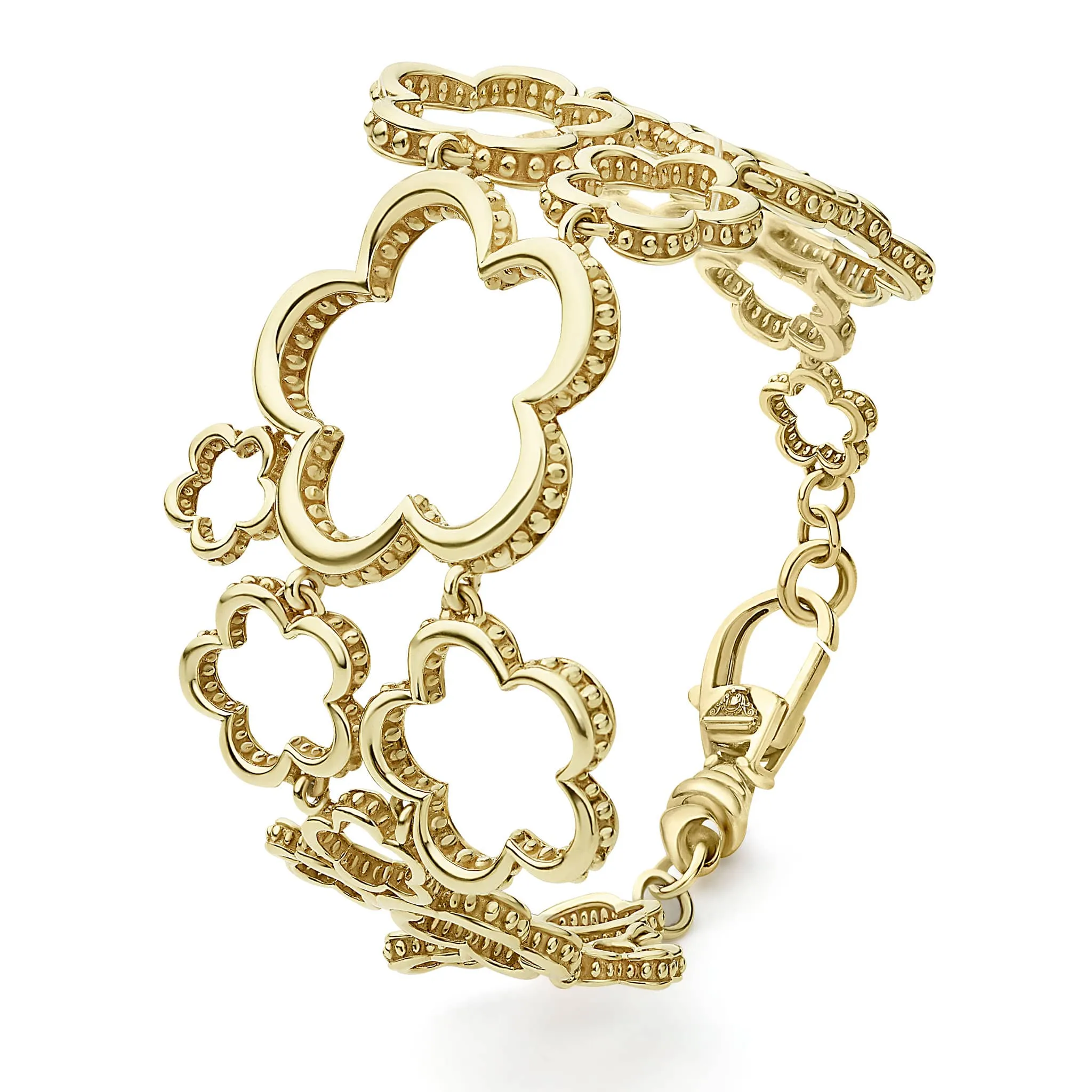 Caviar Gold 18K Gold Floral Link Bracelet sold by LAGOS product image thumbnail 4