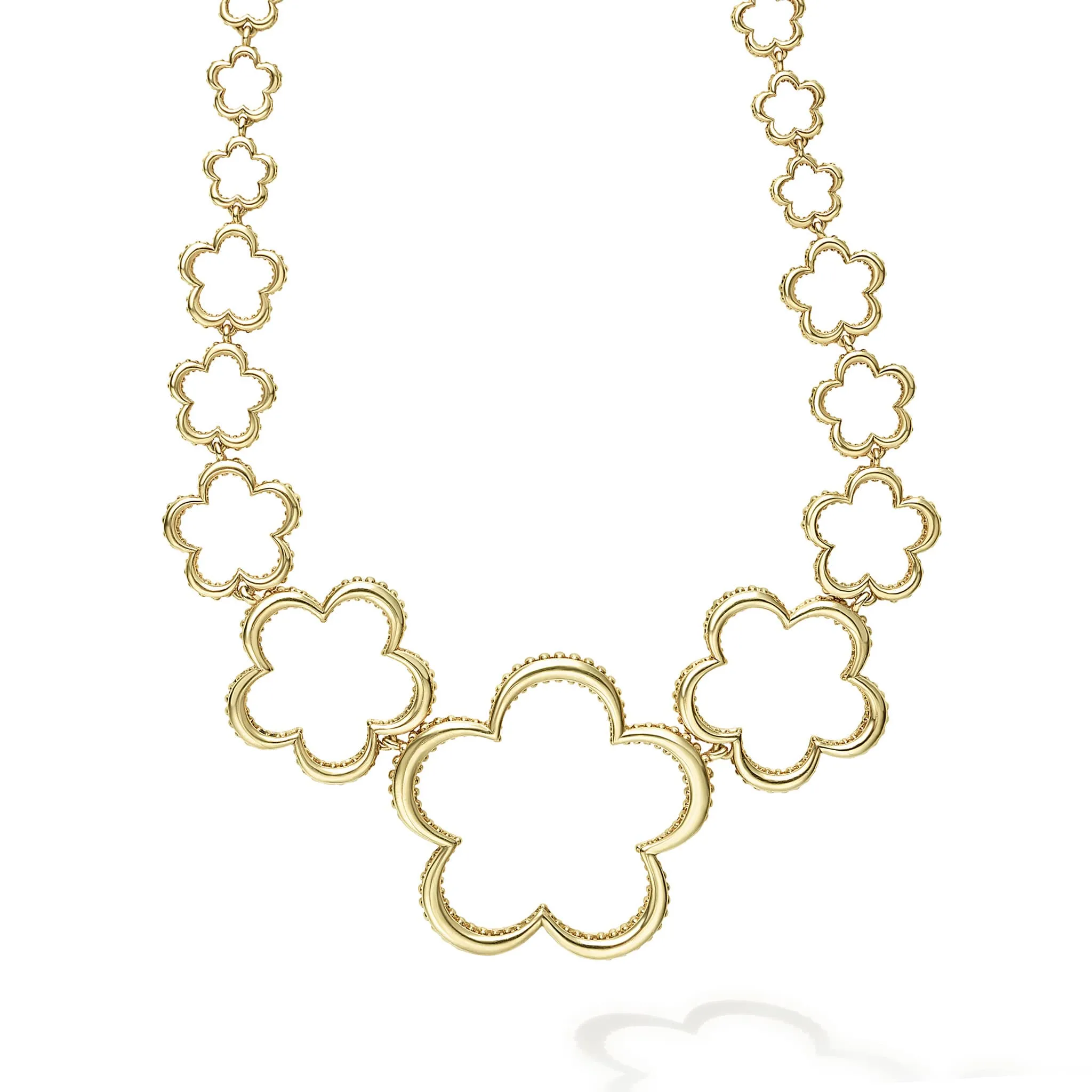 Caviar Gold 18K Gold Floral Link Necklace sold by LAGOS
