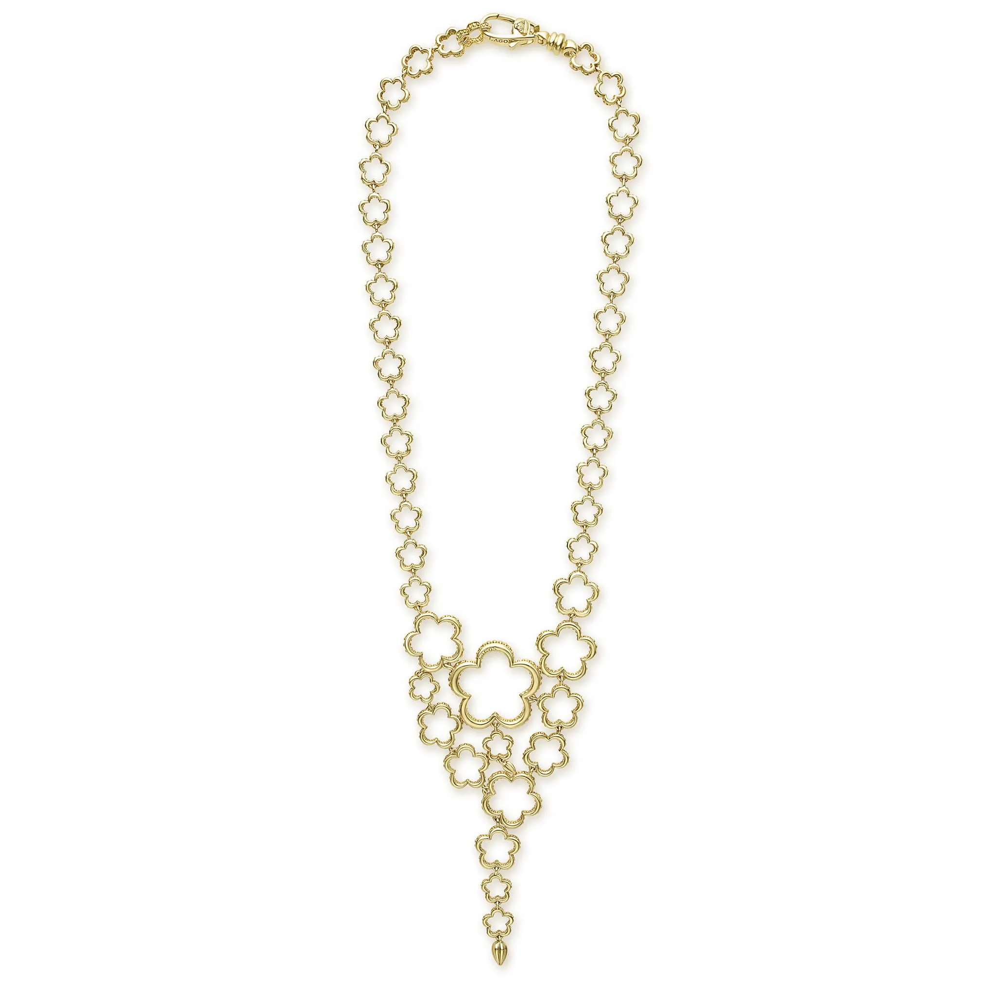 Caviar Gold 18K Gold Statement Floral Link Necklace sold by LAGOS product image thumbnail 3