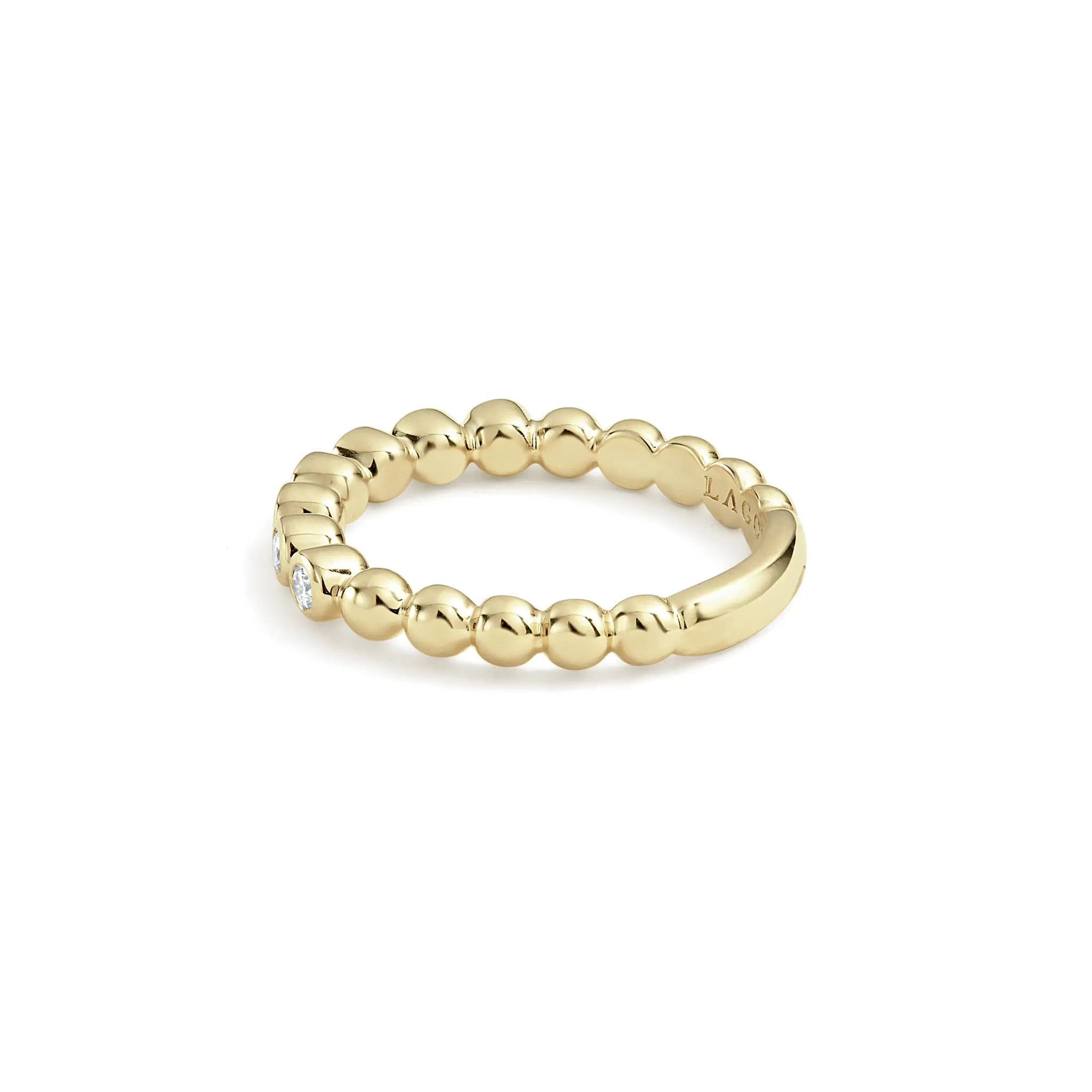 Caviar Gold 18K Gold and Diamond Stacking Ring sold by LAGOS product image thumbnail 4