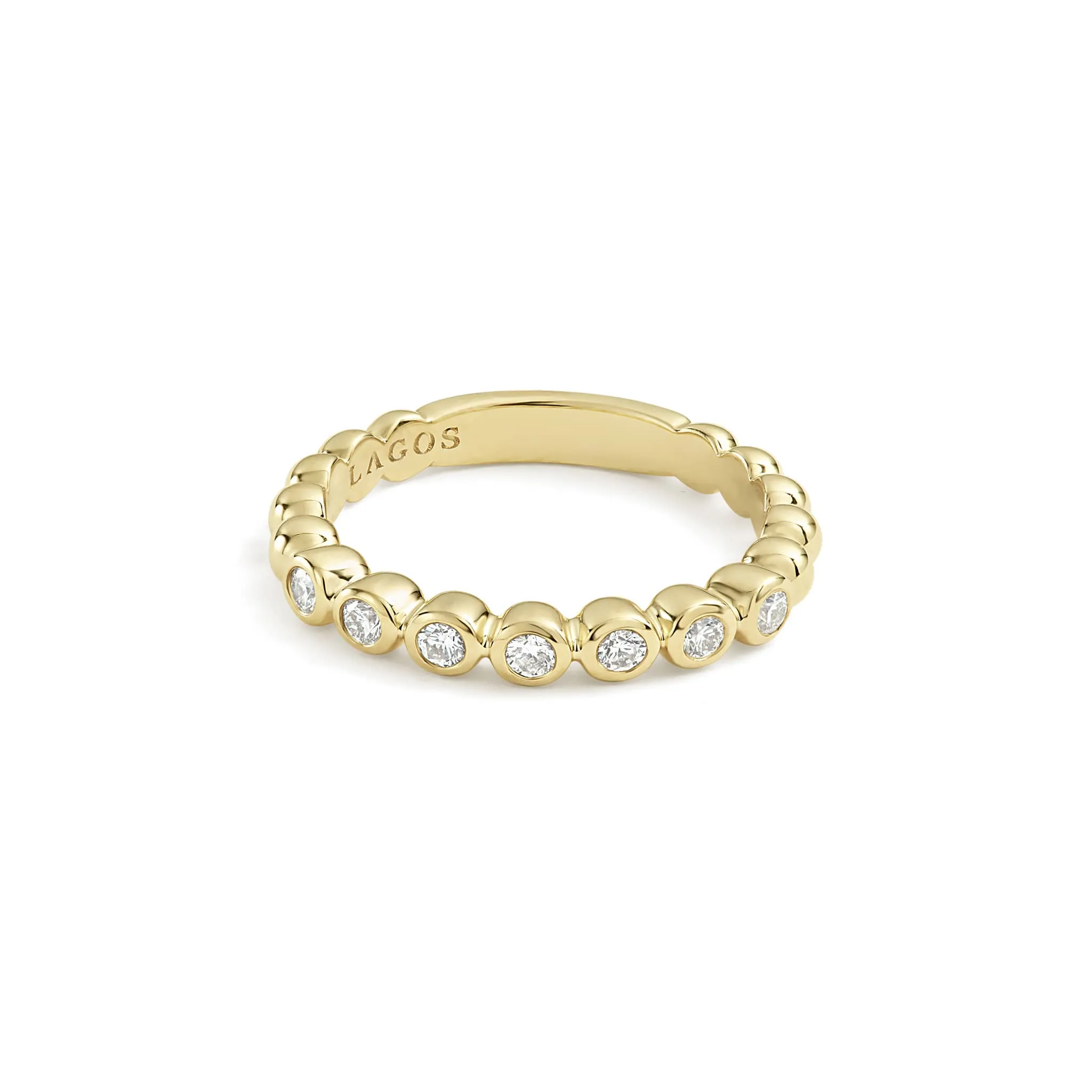 Caviar Gold 18K Gold and Diamond Stacking Ring sold by LAGOS product image thumbnail 3