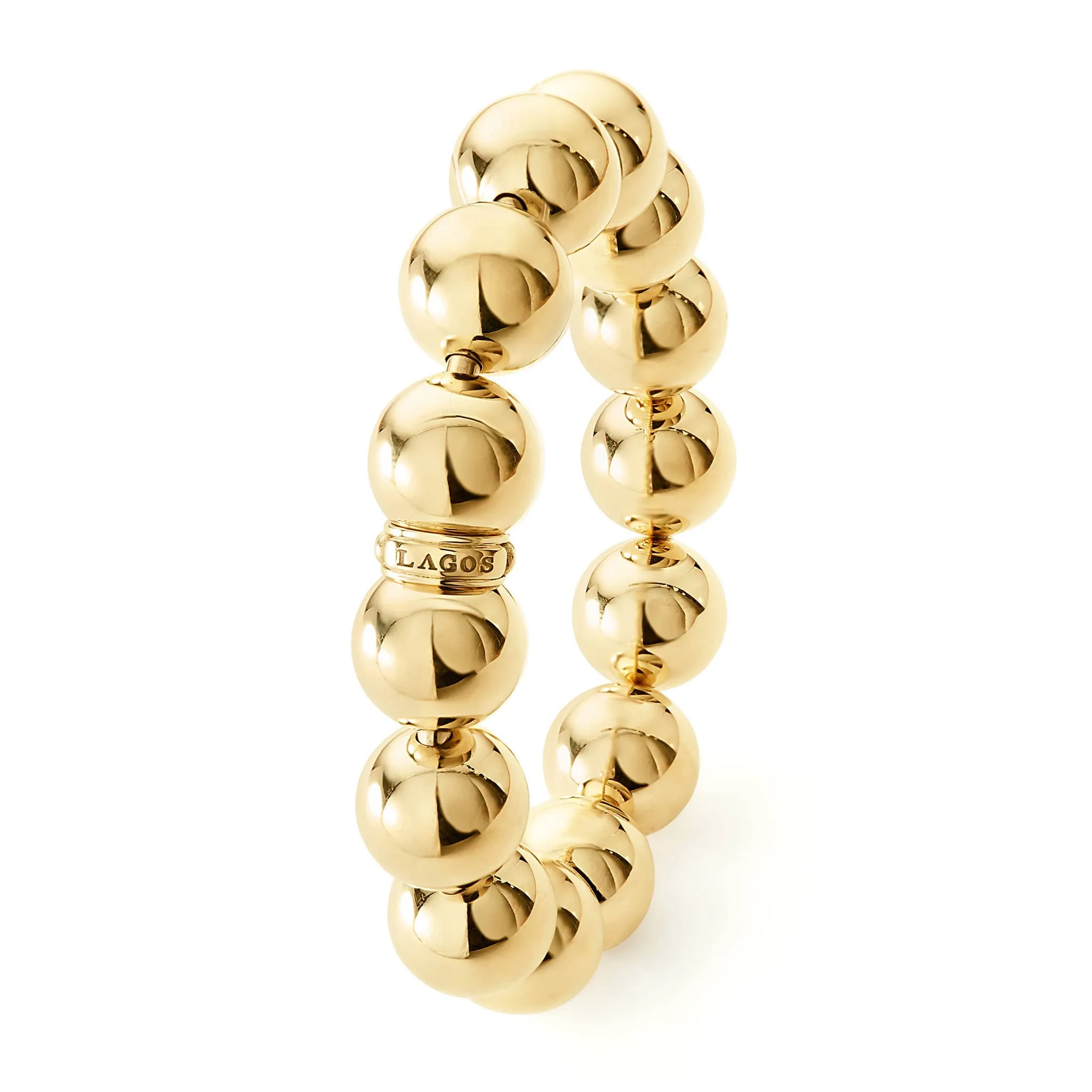 Caviar Gold 18K Gold Bead Bracelet | 15mm sold by LAGOS product image thumbnail 4