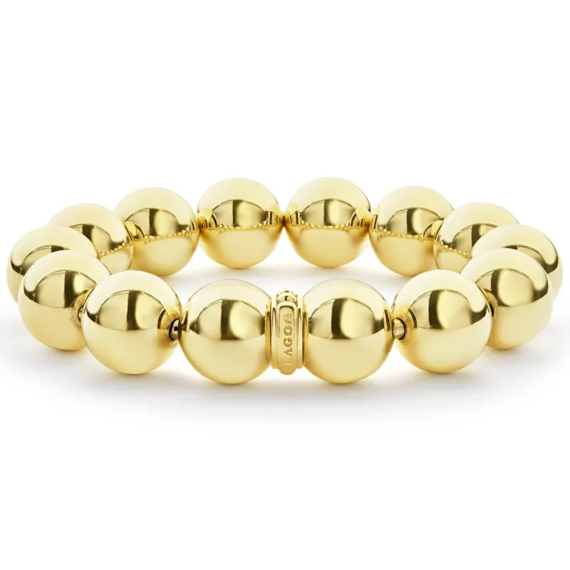 Caviar Gold 18K Gold Bead Bracelet | 15mm sold by LAGOS