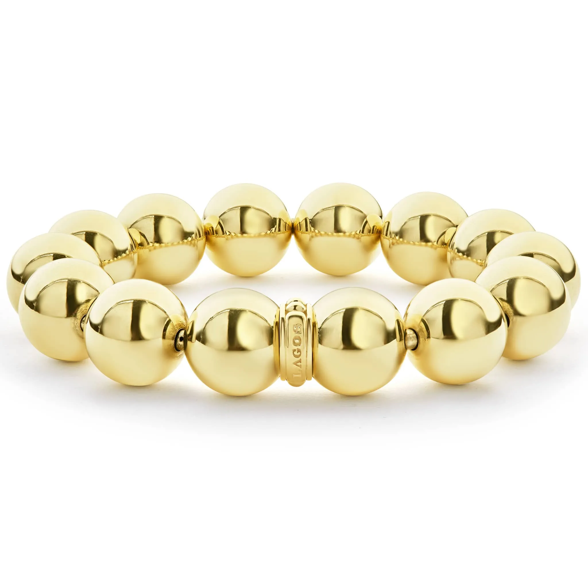 Caviar Gold 18K Gold Bead Bracelet | 15mm sold by LAGOS
