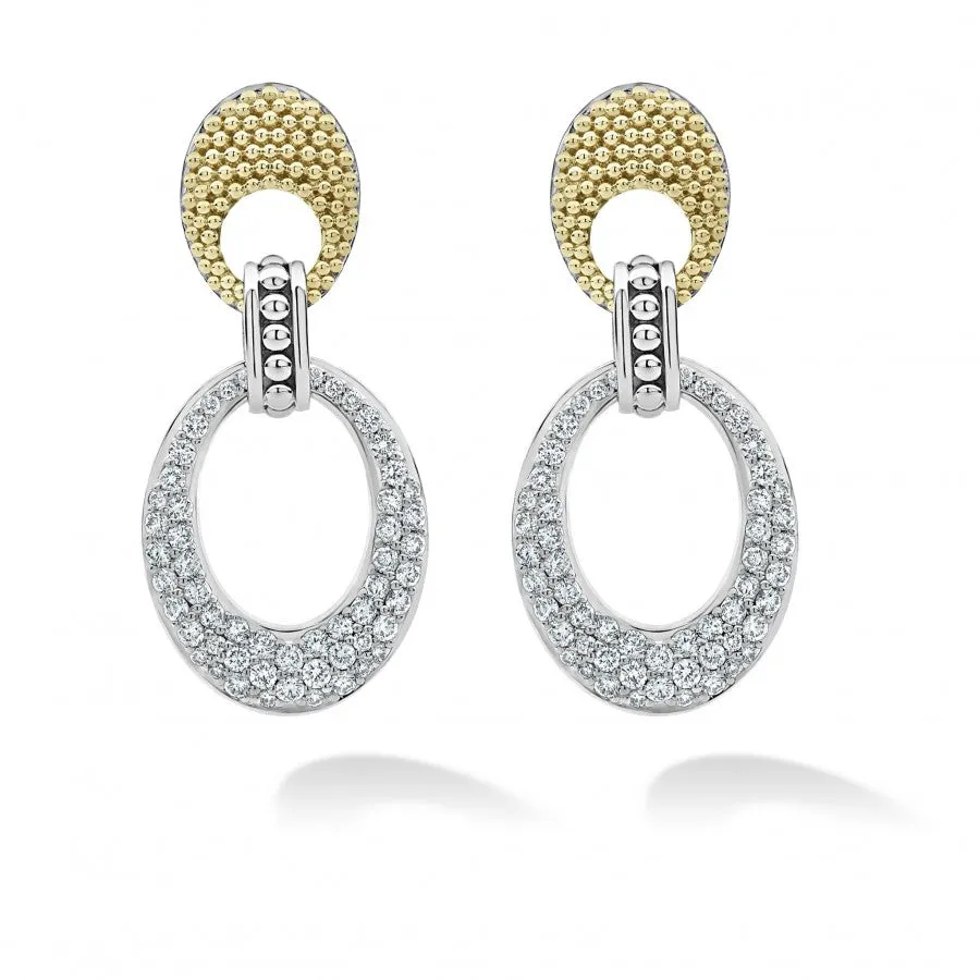 Caviar Lux Caviar Oval Diamond Drop Earrings sold by LAGOS product image thumbnail 3