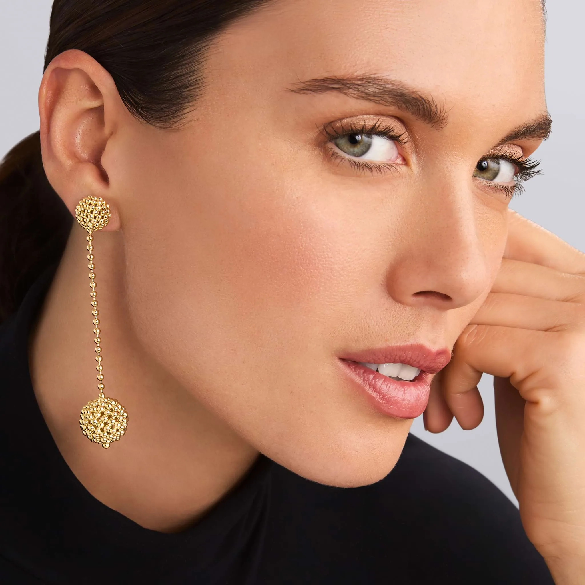 Caviar Gold 18K Gold Caviar Ball Drop Earrings sold by LAGOS product image thumbnail 2