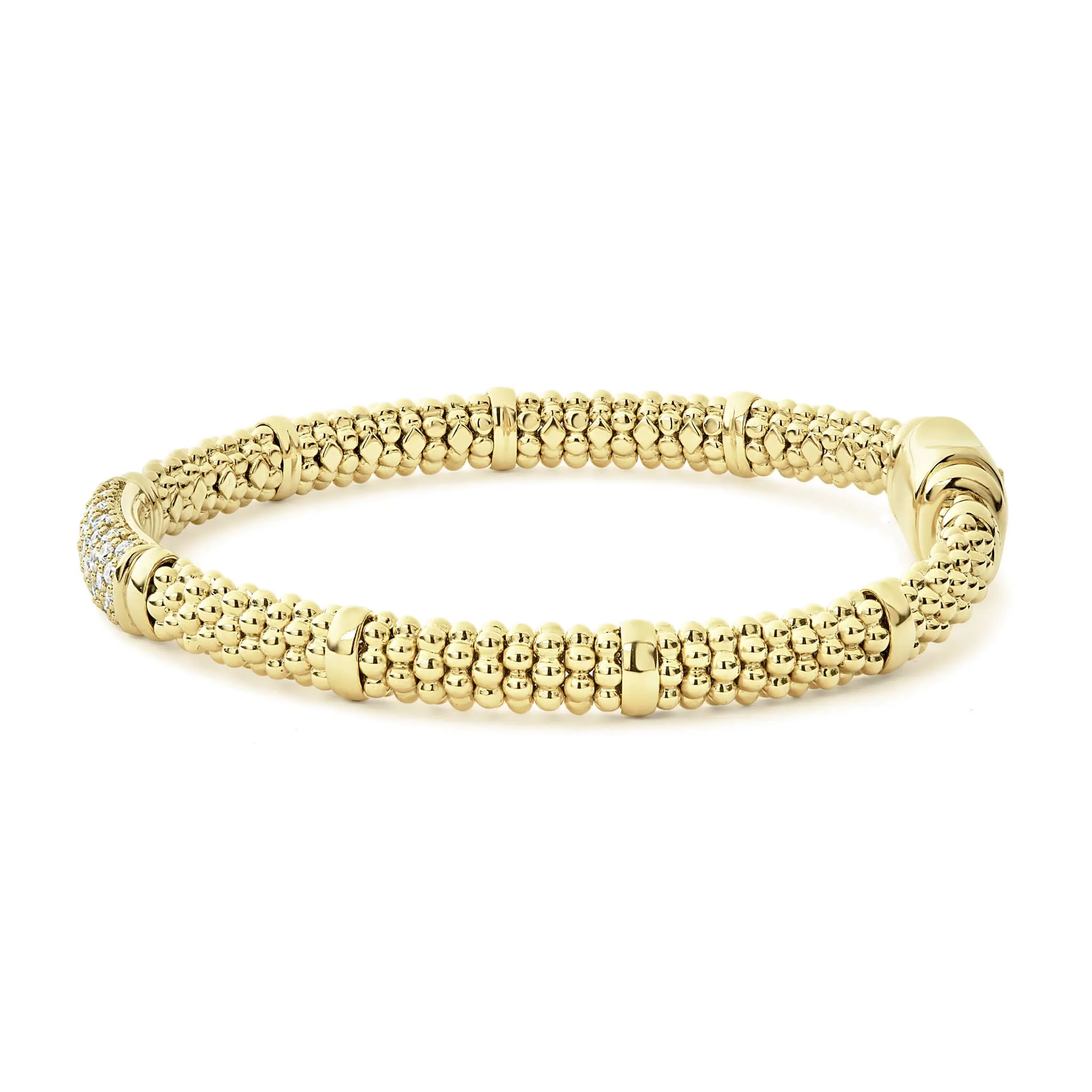 Caviar Gold 18K Gold Diamond Bracelet | 6mm sold by LAGOS product image thumbnail 4