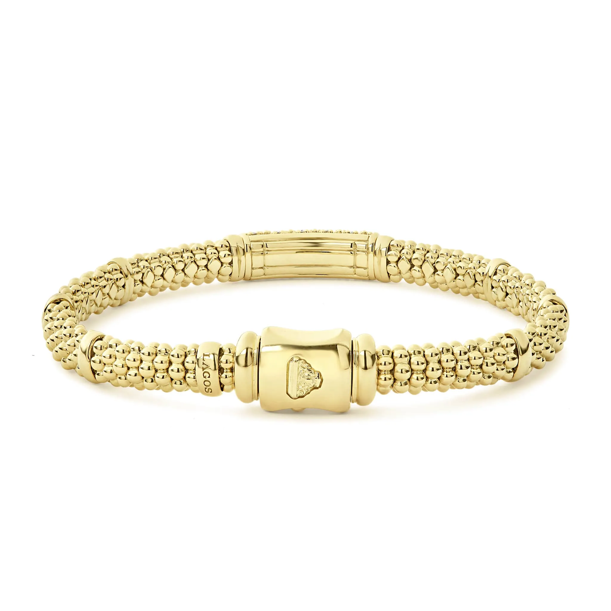 Caviar Gold 18K Gold Diamond Bracelet | 6mm sold by LAGOS product image thumbnail 5